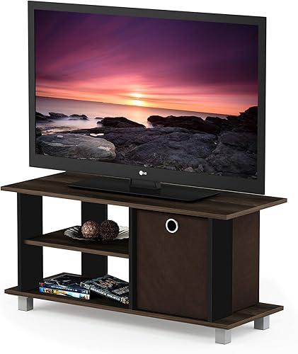 Furinno - Mueble para televisor simple con cajón de almacenamiento, color nogal de Columbiamarrón oscuro
