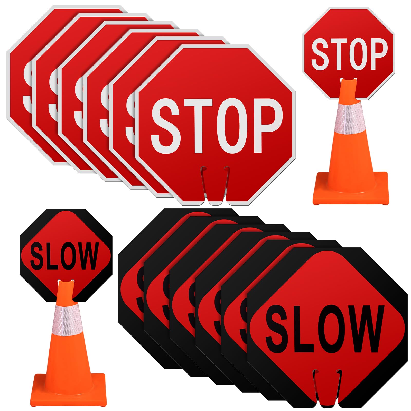 Geetery 3 Pcs Stop Sign 12x12", Durable PVC Traffic Warning for Cone — Amazon image 10