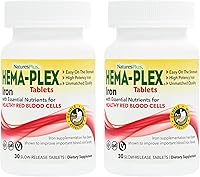 Vista 6 de NaturesPlus Hema-Plex Iron - 30 tabletas de liberación lenta - 85 mg de hierro quelado - Salud total de la sangre - con vitamina C y bioflavonoides