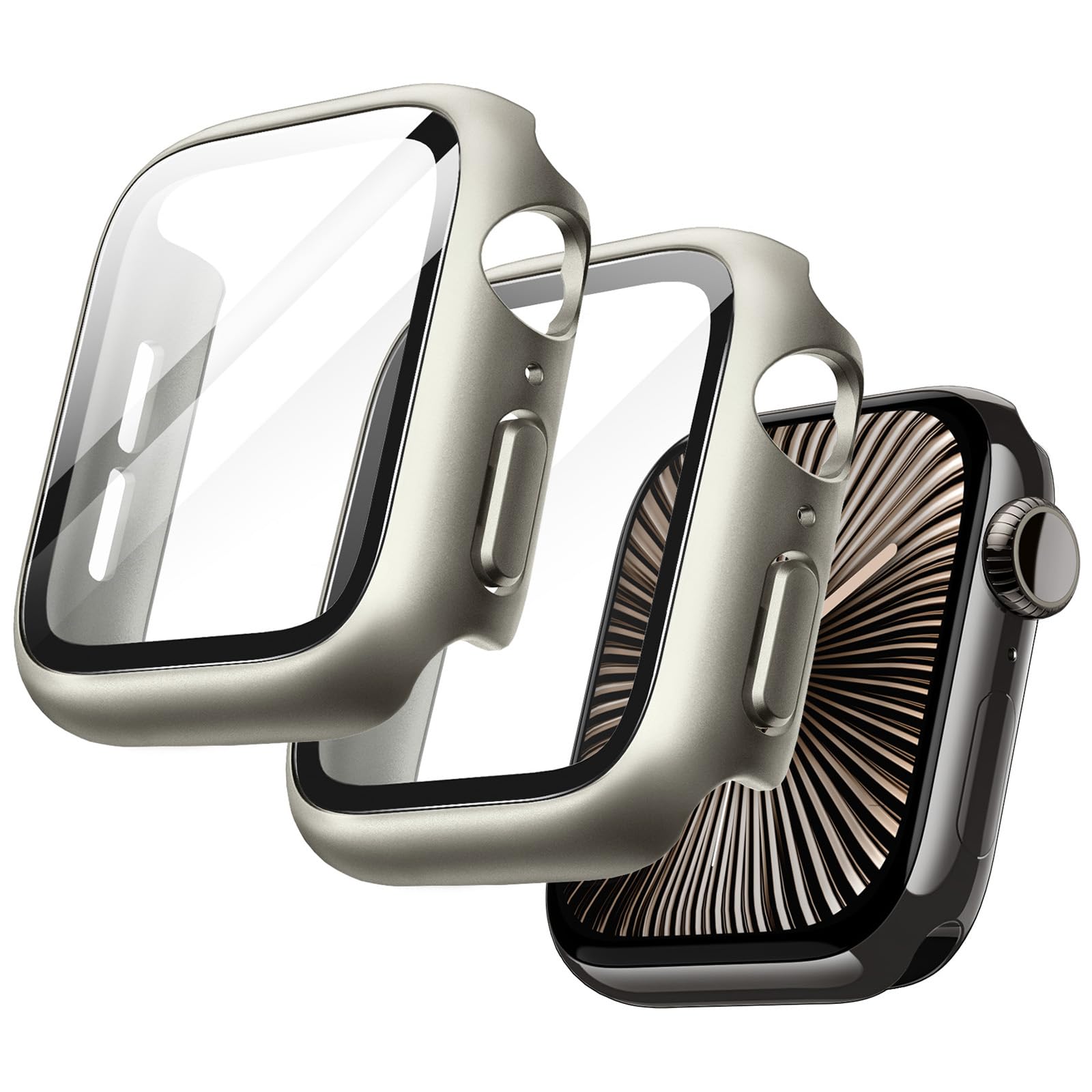 JETech Case with Screen Protector for Apple Watch Series 11/10 46mm, Overall Protective Cover, Built-in Tempered Glass Film High Sensitivity, 2 Pack (Black) — view 40
