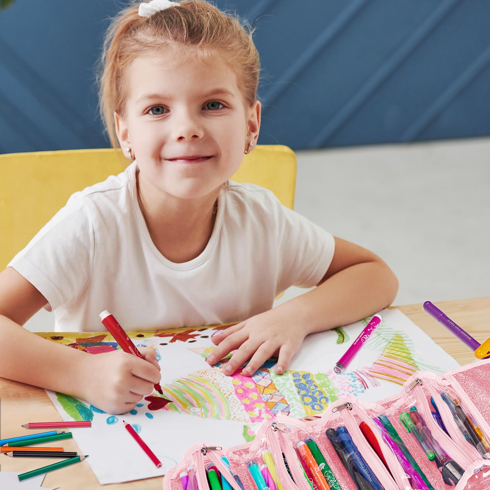 Cadeaux Licorne Couronne pour Filles Grande Trousse Crayons Rigide avec Cadeaux Licorne Couronne pour Filles Grande Trousse Crayons Rigide avec
