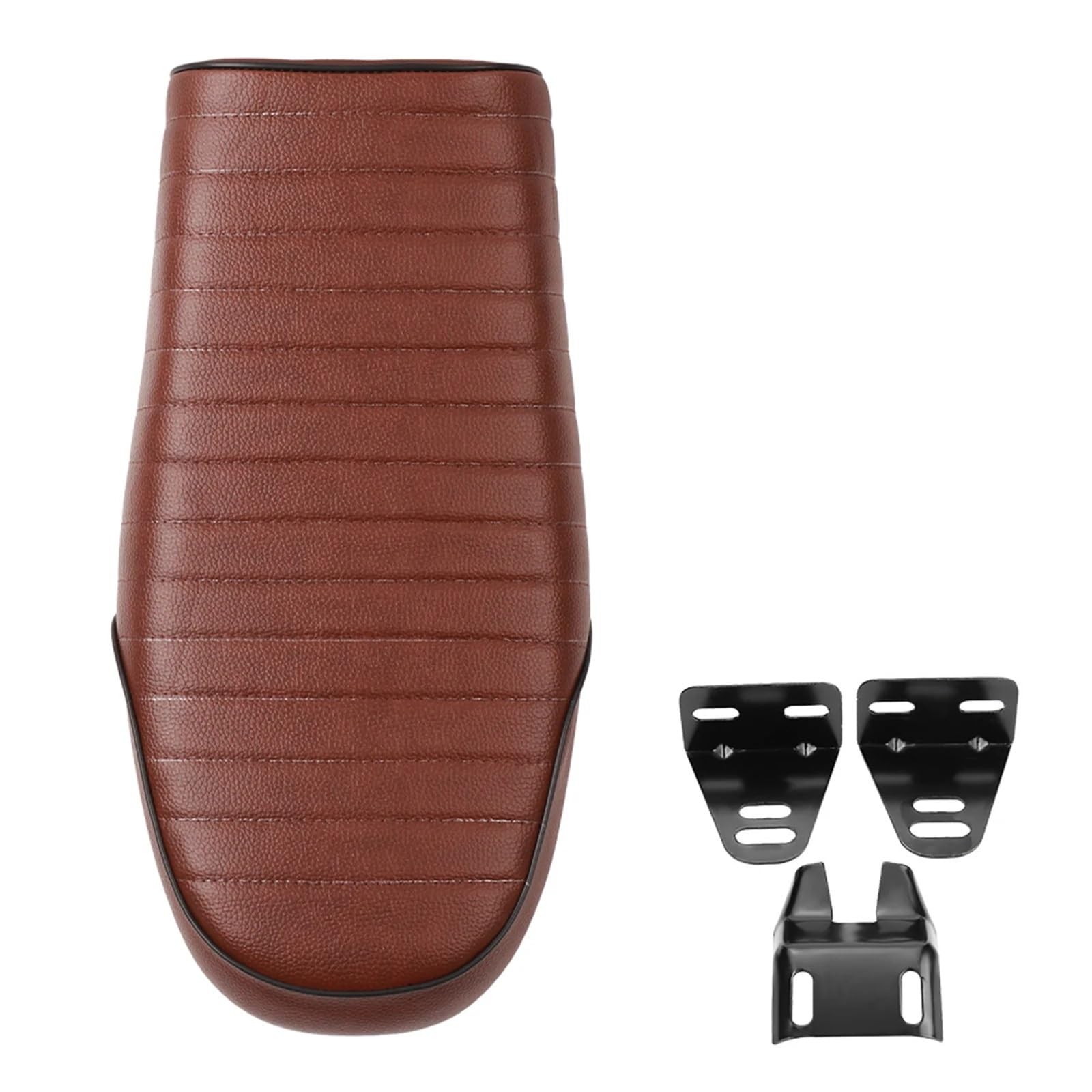 Asiento motocicleta premium de cuero PU con acabado artesanal plano para CG125 6