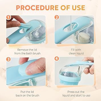 Pet Bath Brush For Dogs, Lettuce dog Washing With Shampoo Dispenser, Dog Shower brush, 2-In-1 Pets Bath Massage Brush For Dogs Long and Short Hair (2pcs-e)