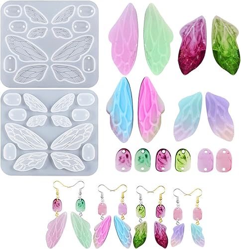 Pendiente de ala de mariposa colgante de resina molde de silicona herramientas de fabricación de joyas moldes de fundición para bricolaje llavero