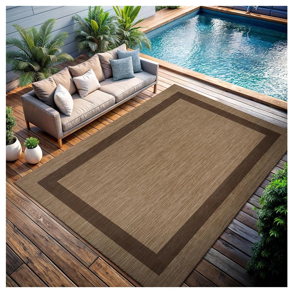 Alfombra de exterior antideslizante y fácil de limpiar para terraza y camping