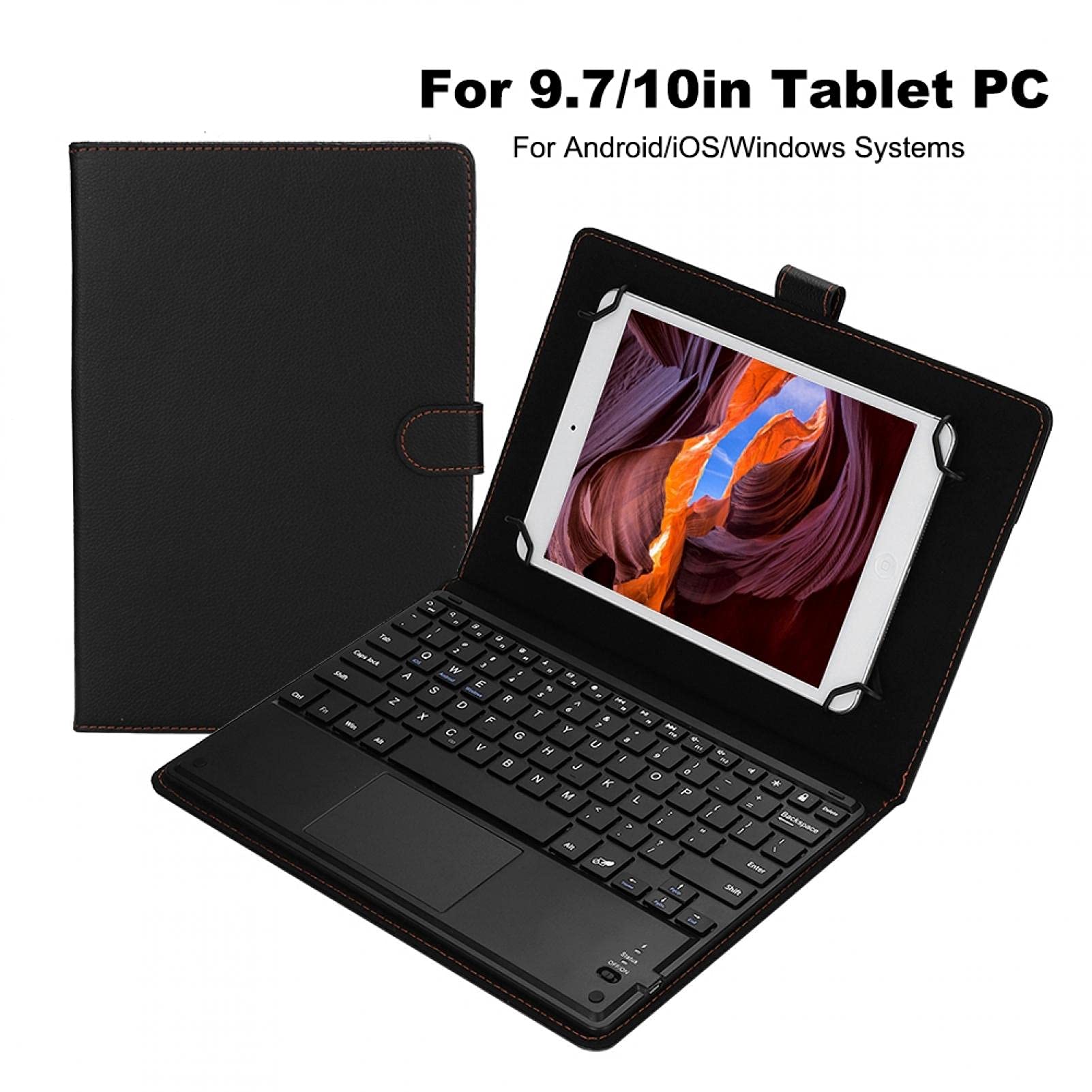 Tastiera Portatile, Tastiera Bluetooth Portatile, Tastiera Bluetooth Ultrasottile, Tastiera touchpad Bluetooth funzionante da 100 Ore con Custodia Protettiva per Tablet PC da 9,7-10 Pollici
