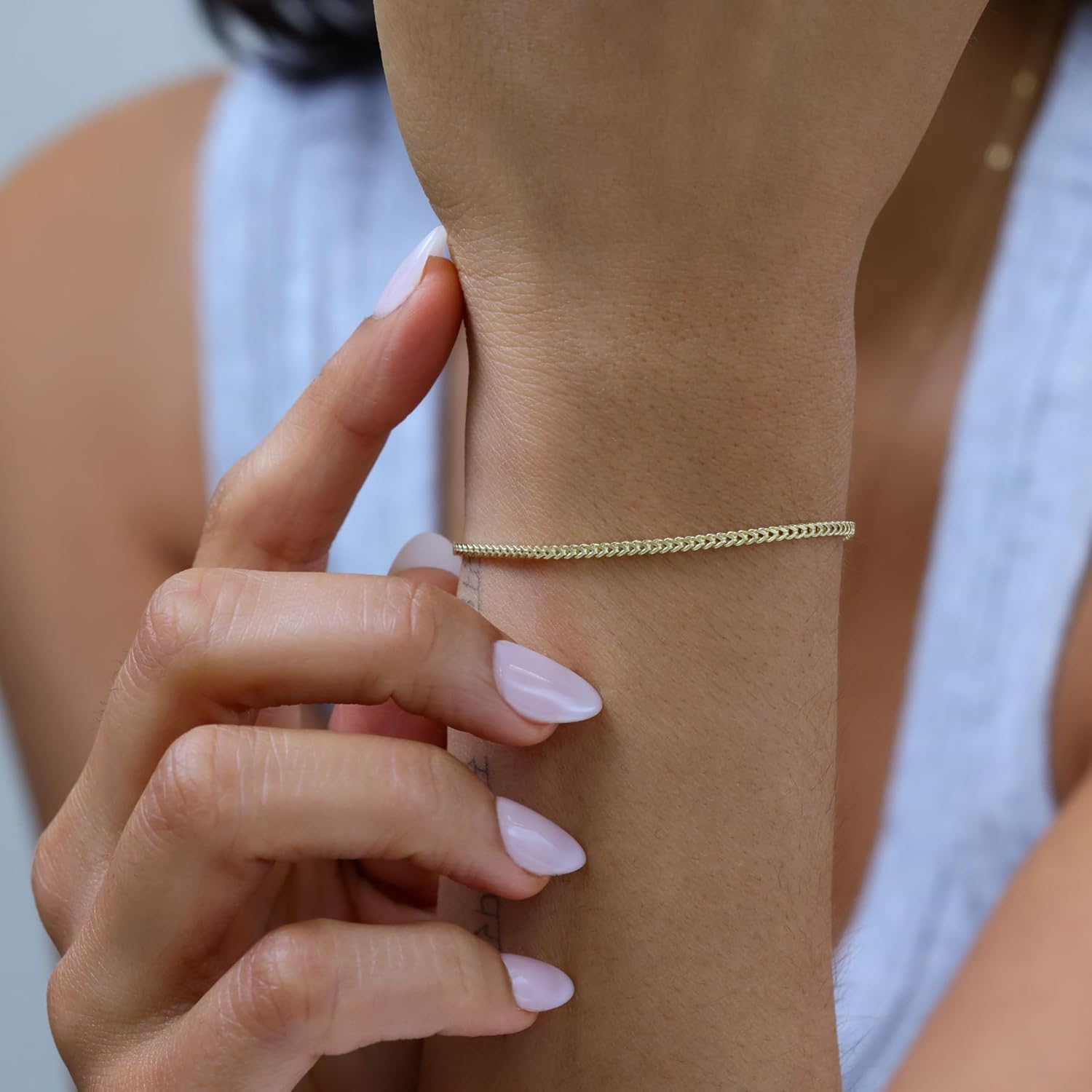 Nuragold 14k Real Yellow Gold Franco Square 2mm Box Chain Wheat Chain Bracelet or Anklet (7"-9") Dainty Italian Jewelry for Men & Women - Image 6