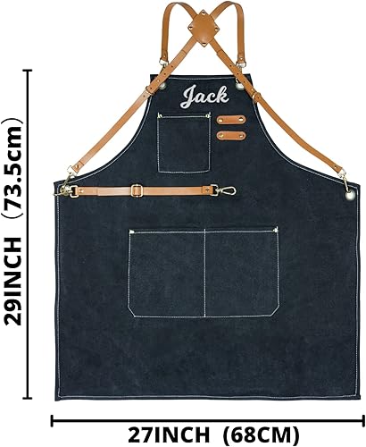 Miniatura 9 de Apron For Men Woodworking Cooking Canvas Chef Apron With Pockets,Christmas Birthday Stocking Stuffers For Men