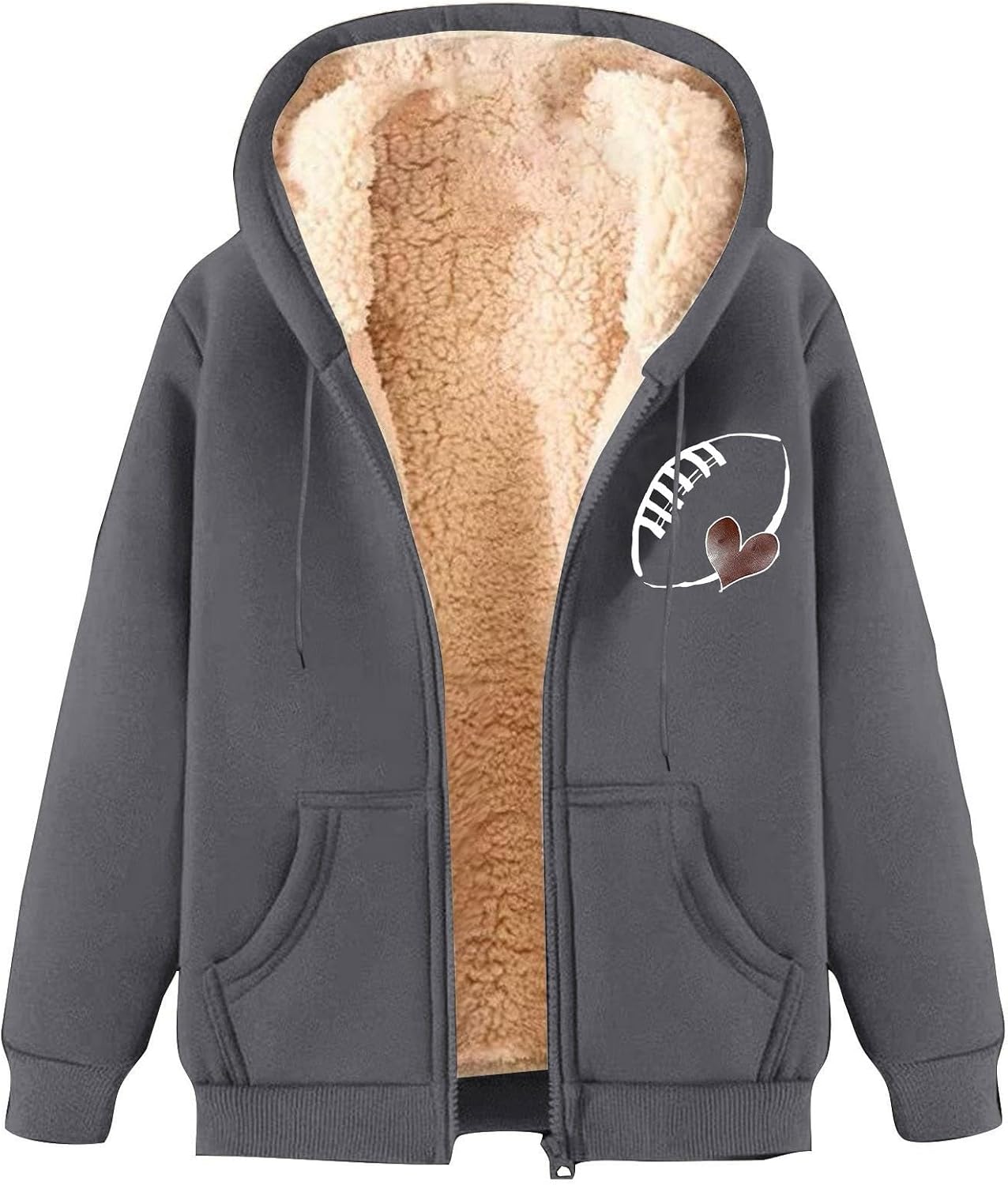 Veste Polaire Femme Chaud Doux - Sweat à Capuche Zippé Confortable Avec Poche, Manteau Décontracté Grande Taille Pour Hiver