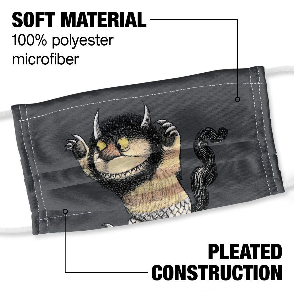 Popfunk Where the Wild Things Are Carol 1-Ply Reusable Face Mask Covering with Adjustable Nose Wire, Unisex