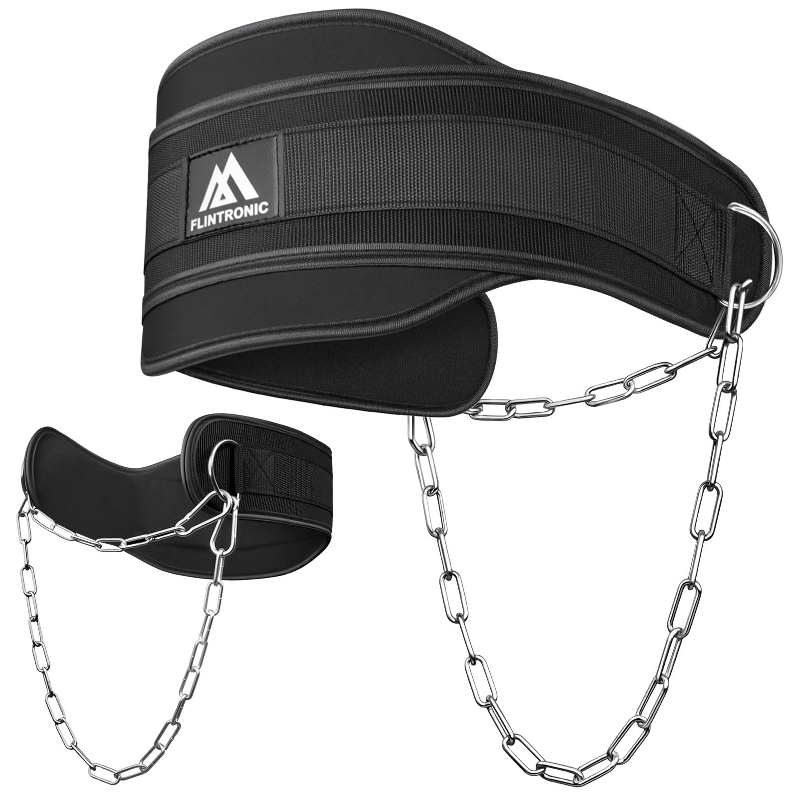 flintronic Dip Belt for Weight Lifting, Gym Lifting Belt with 39" Adjustable Steel Chain, Back Support, Supports 220lbs, for Pull Ups, Bodybuilding, Powerlifting, Workout, Gym Training
