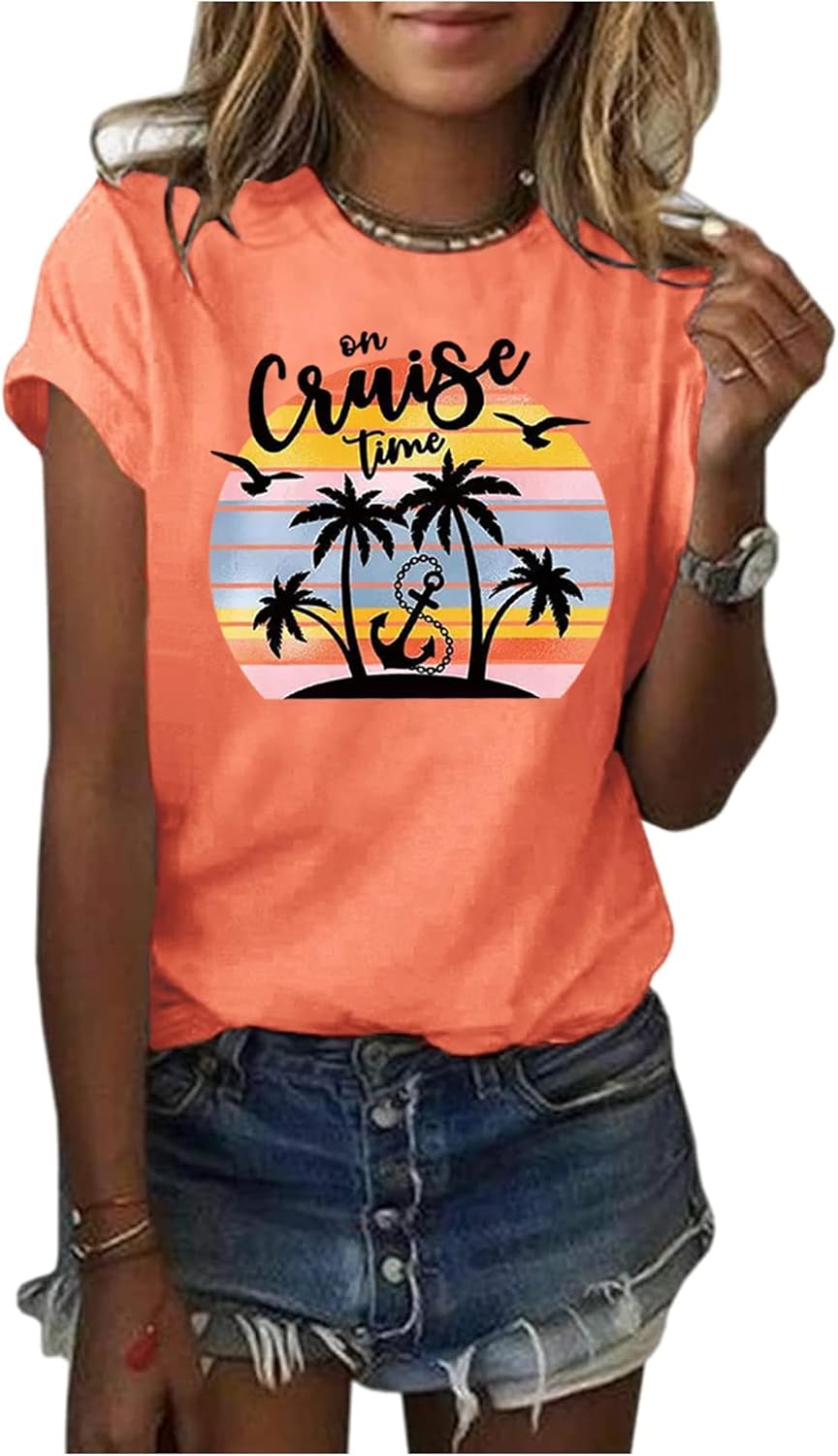 Shirts for Women Trendy Boho Shirt Outfits Vintage Graphic Tees Vacation Shirts Travel Clothes Going Out Tops for Women - Image 2