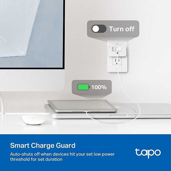 TP-Link 𝗧𝗮𝗽𝗼 Smart Plug Wi-Fi Mini, Energy Monitoring, Compatible with Alexa & Google Home & Samsung SmartThings, Timer, 15A/1800W Max, ETL Certified, 2.4G Wi-Fi Only, Tapo P115(2-Pack)