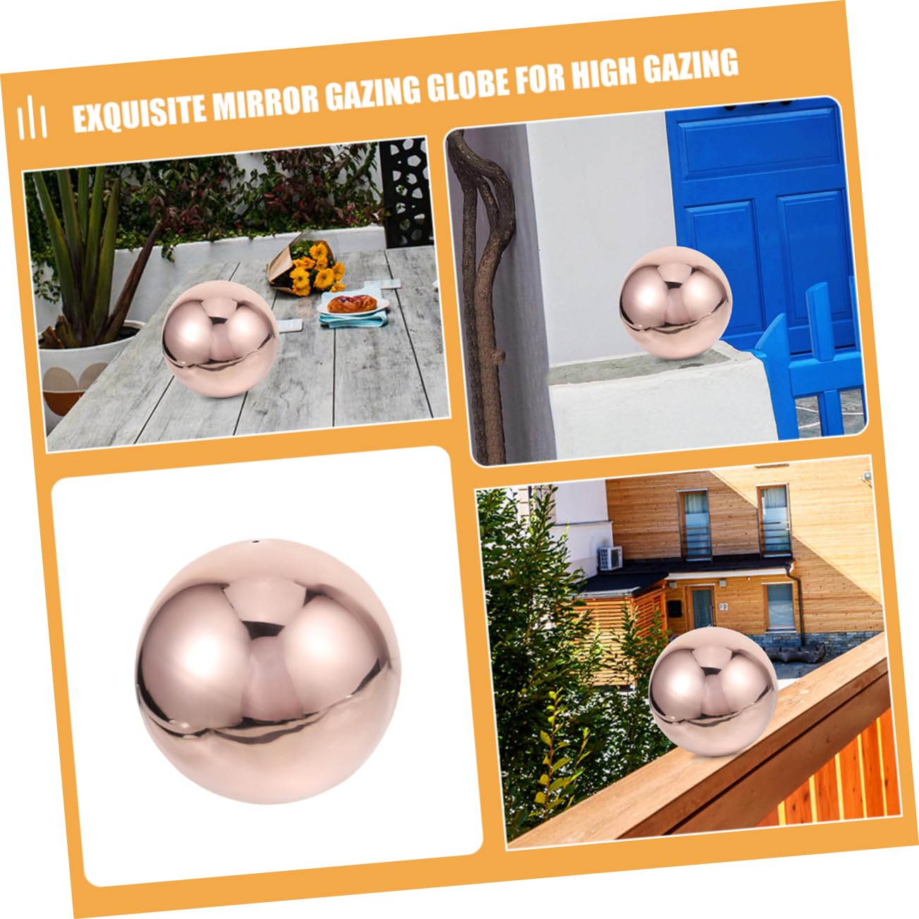 Sfera in Acciaio Inossidabile Lucidata Decorazione Da Giardino Sfera Riflettente Elegante Per Cortile e Prato Resistente e Duraturo
