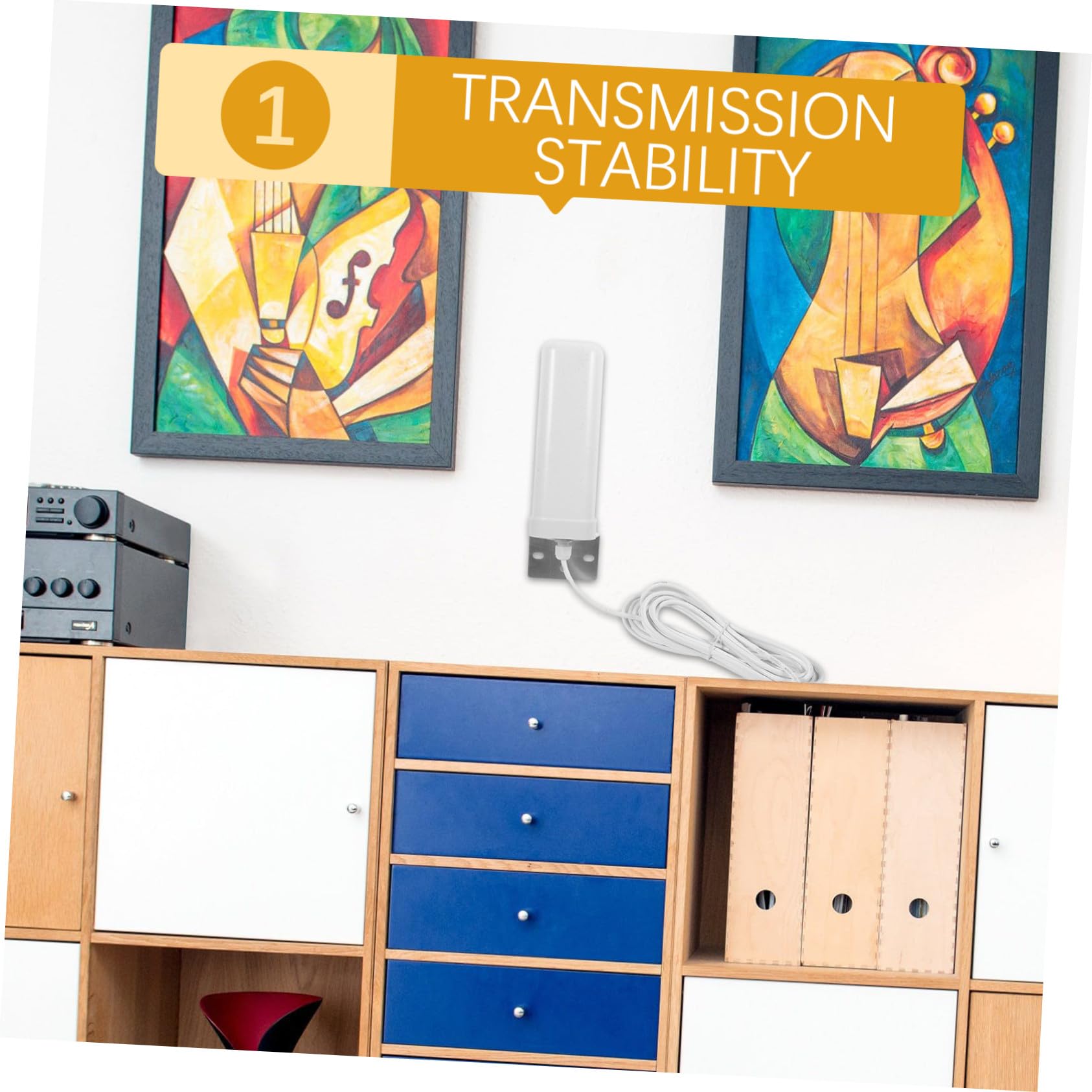 NUOBESTY Antenna Omnidirezionale per Esterno e Supporto Full Frequency Montaggio per Router Amplificatore Segnale Stabile e Copertura Estesa