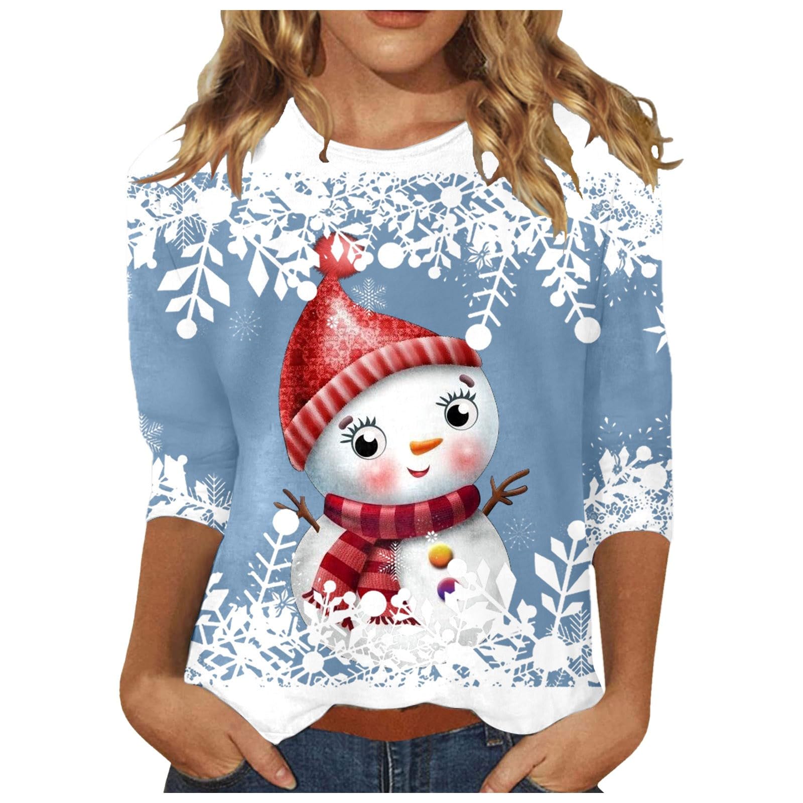 Pull Tunique Noël Femme - Manches Longues, Motif Flocon De Neige, Ample Et élégant, Cadeau De Fête - 7