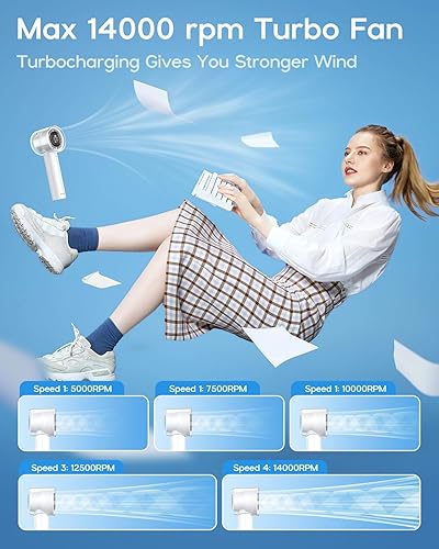 Vista 116 de Mini ventilador de mano EasyAcc USB, ventilador de escritorio pequeño personal portátil, ventilador de mesa con ventilador eléctrico plegable