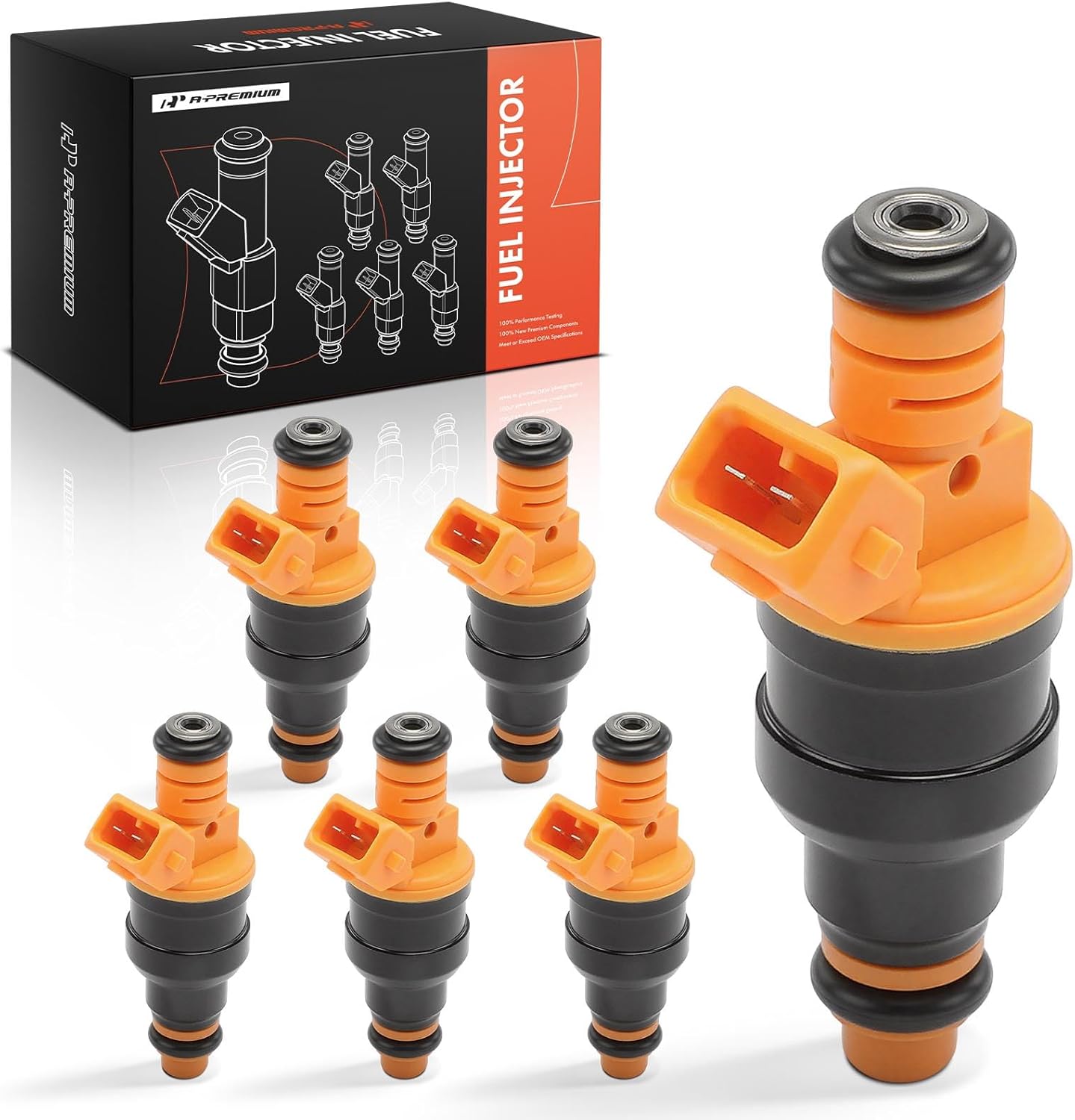 A-Premium 4 Holes Fuel Injectors 6 Pcs Compatible with Dodge Grand Caravan, Caravan, Daytona, Dynasty, Shadow, Spirit & Chrysler Daytona, Grand Voyager/LeBaron/Voyager & Plymouth Acclaim/Voyager, 3.0L