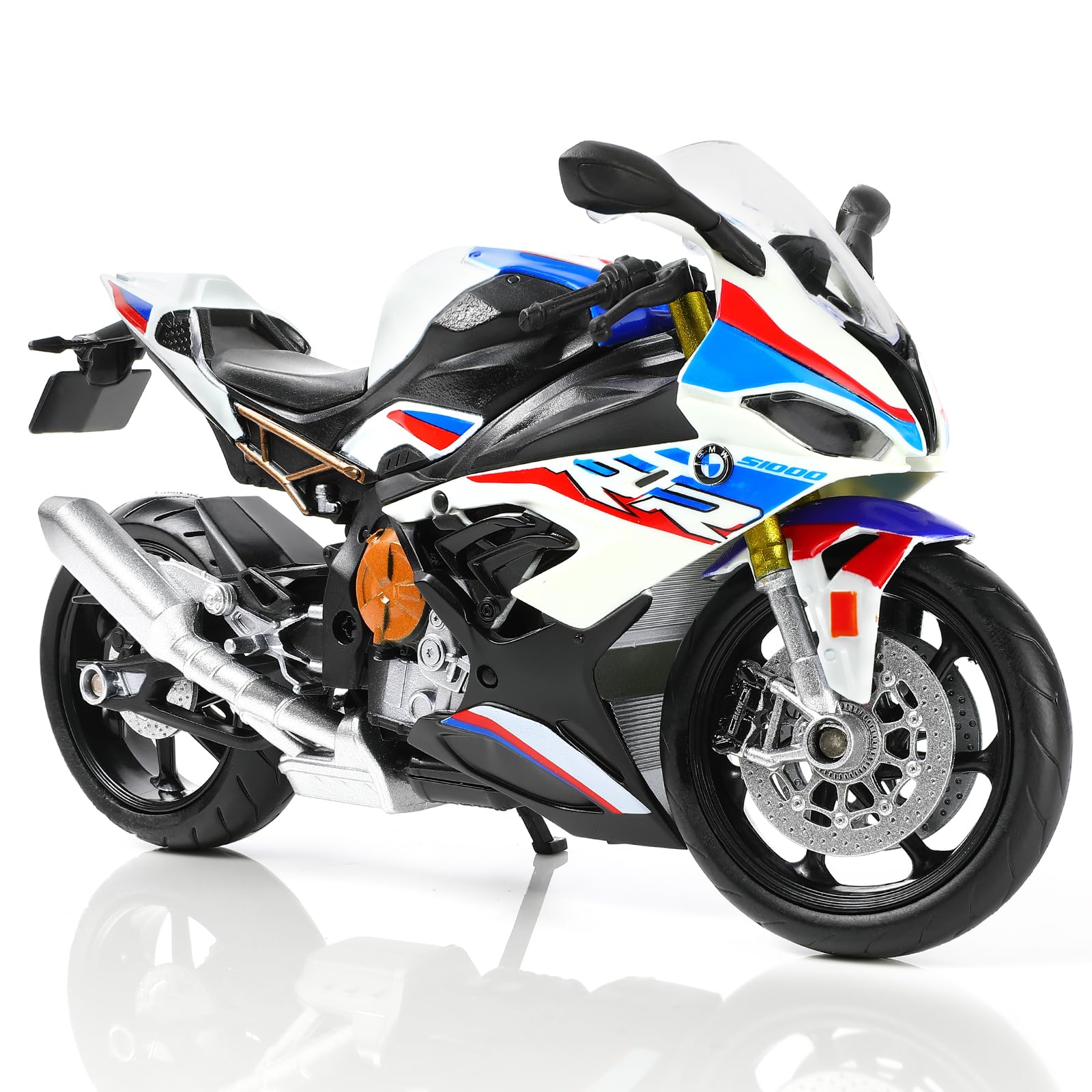 1:12 Modello Moto Giocattolo S1000RR in Metallo Pressofuso Con Moto in Plastica Senza Necessità di Montaggio Mini Moto Finita Regalo per Adulti (Bianco)