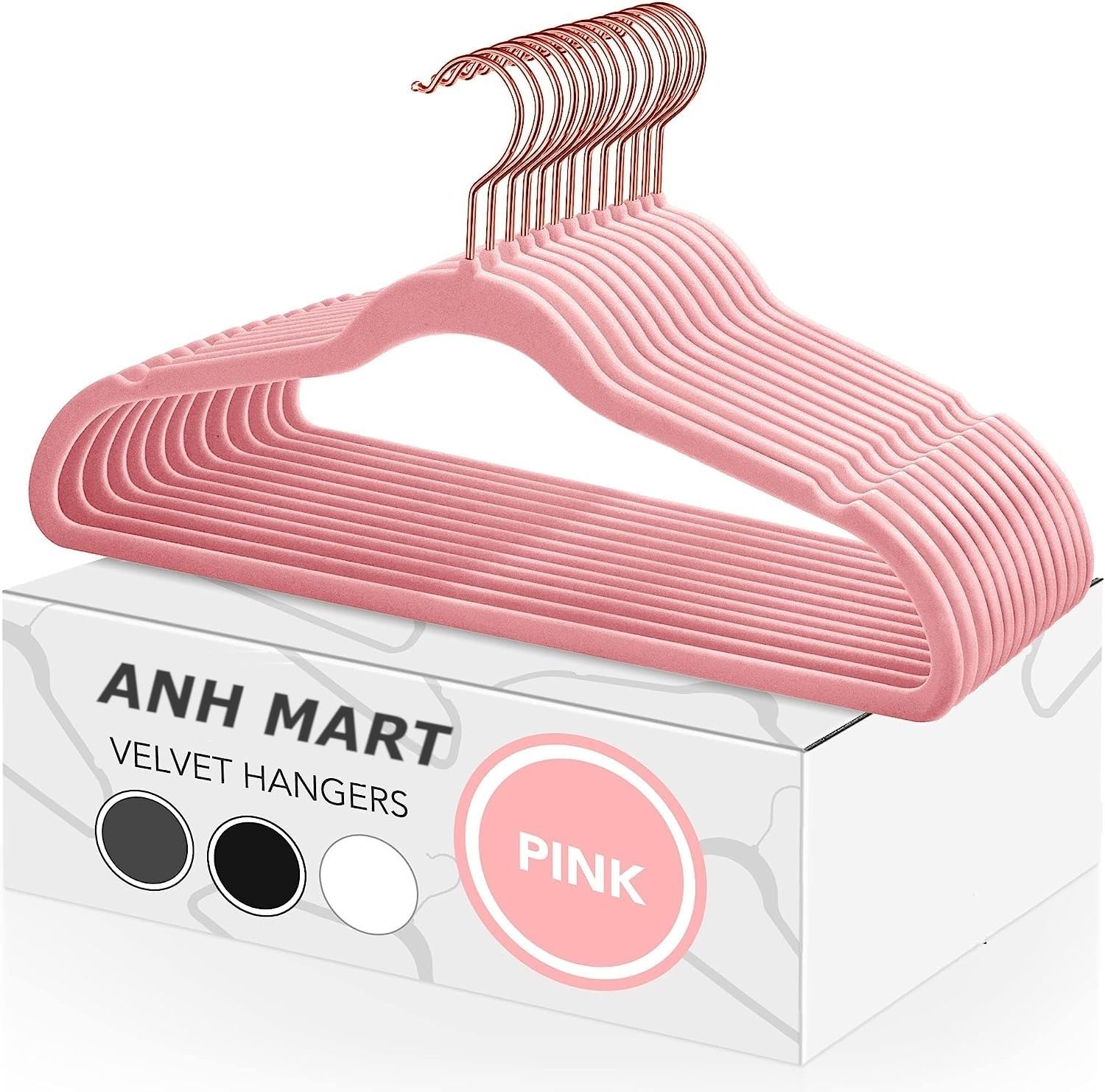 ANH MART Pink Velvet Hangers 20 Pack, Premium Clothes Hangers Non-Slip Felt Hangers Sturdy Hangers Heavy Duty Coat Hangers Durable Suit Hangers for Space Saving 360 Degree Swivel Hook (Pink, 20) (B0CCJPTL7Q) Amazon Price History, Amazon Price Tracker