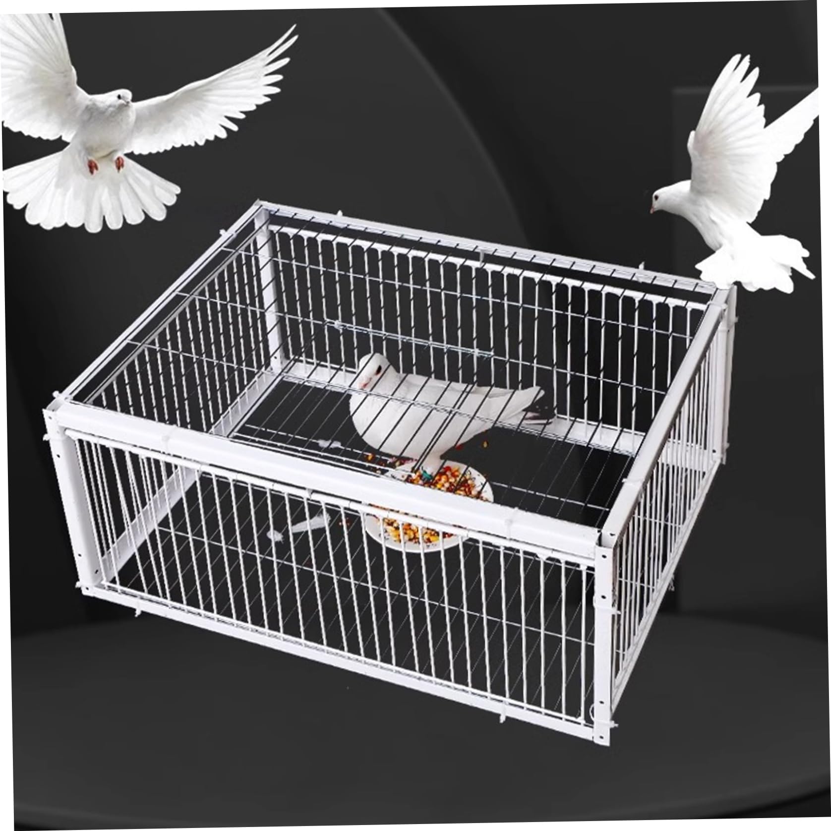 Trampa de Paloma con Cuatro Entradas de Acceso Unidireccional 16x12x10 Pulgadas, Jaula para Pájaros para Granjas y Jardines Criado