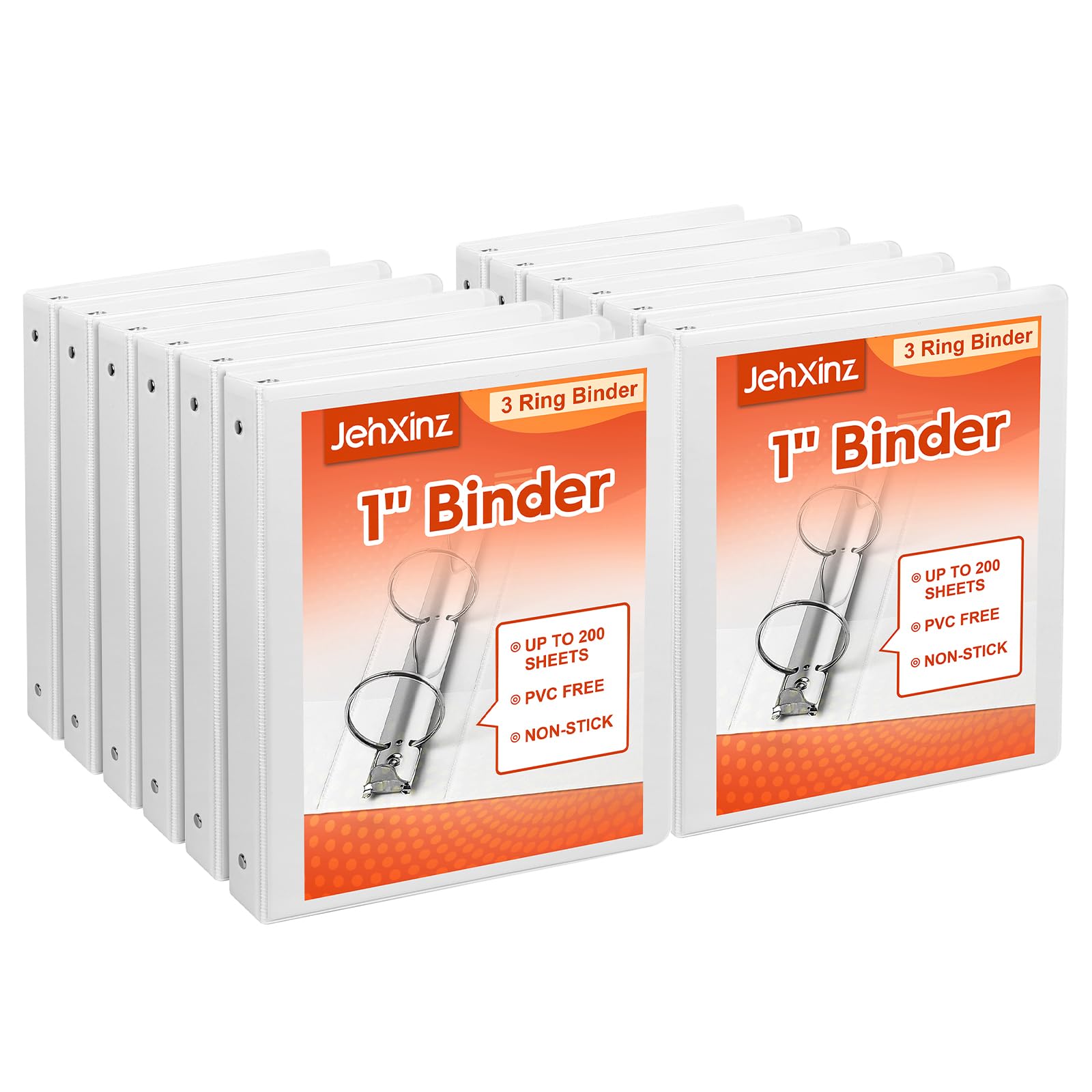 Binder Rings Basics 3-Ring Binder, 1-Inch - White, 4-Pack Binders 3 Ring