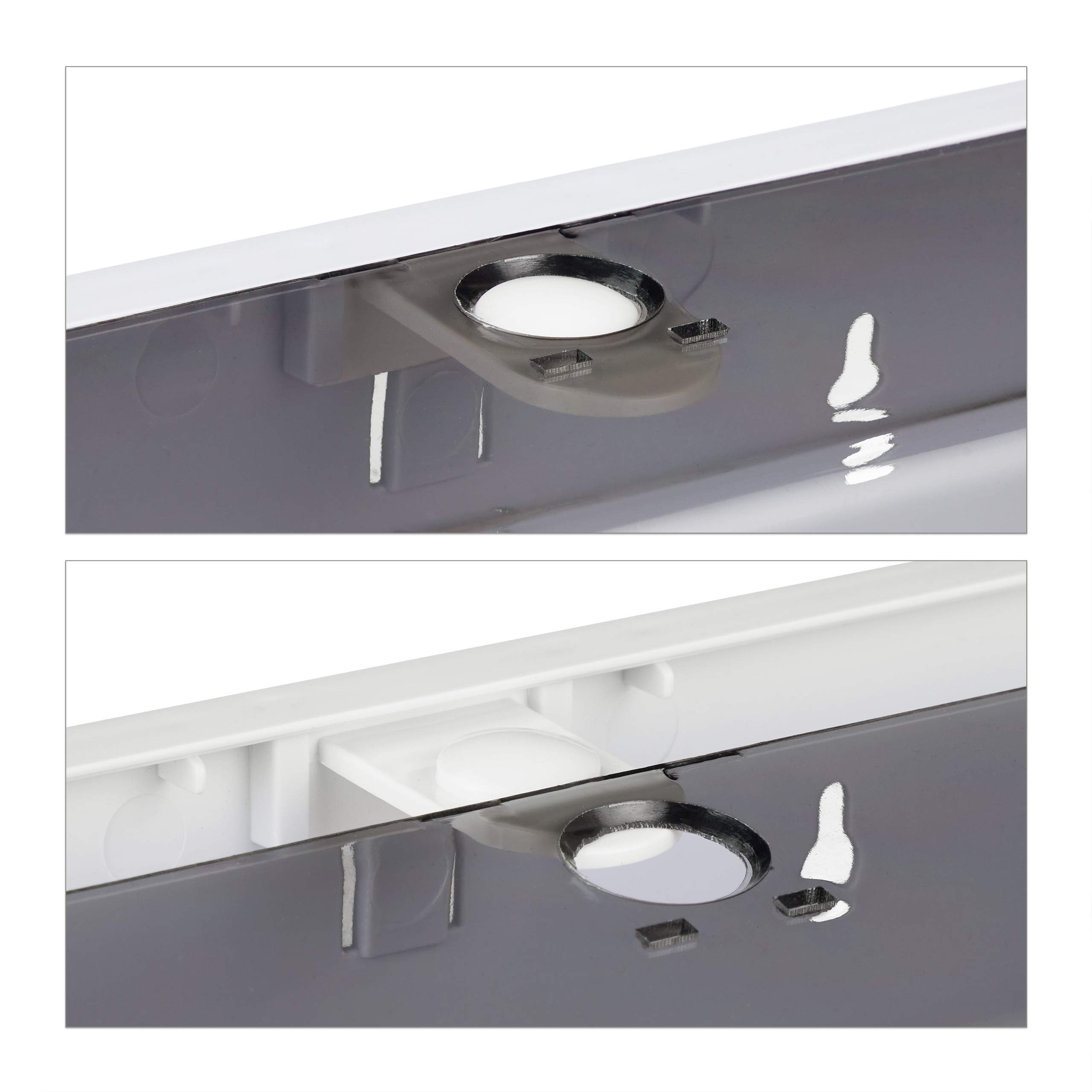 Relaxdays 4 Dispenser di Asciugamani di Carta, per Asciugamani H2, Montaggio a Parete, HBT 20,5x27,5x10 cm, Bianco/Grigio