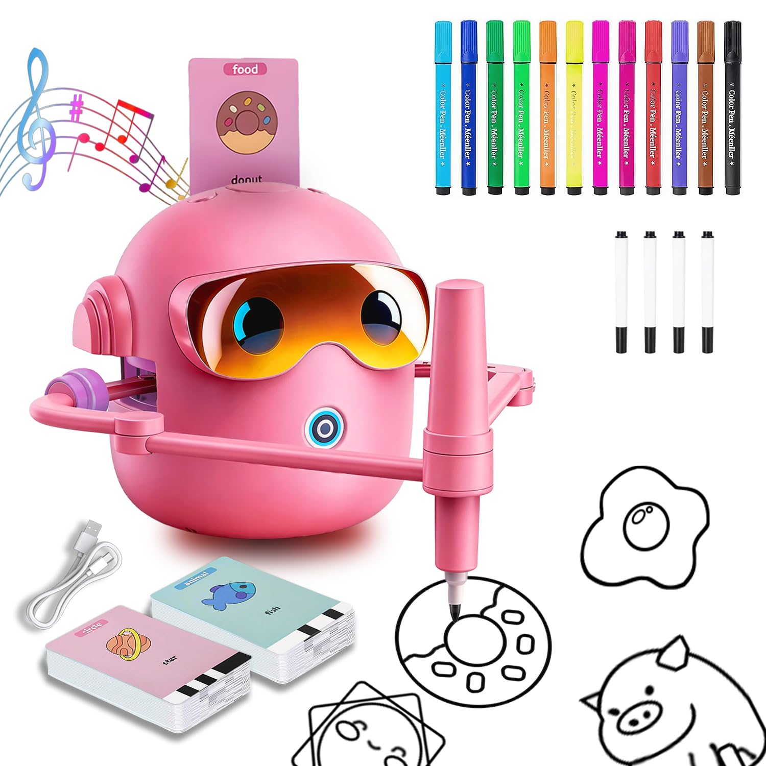 CaraSuL Pink Drawing Robot