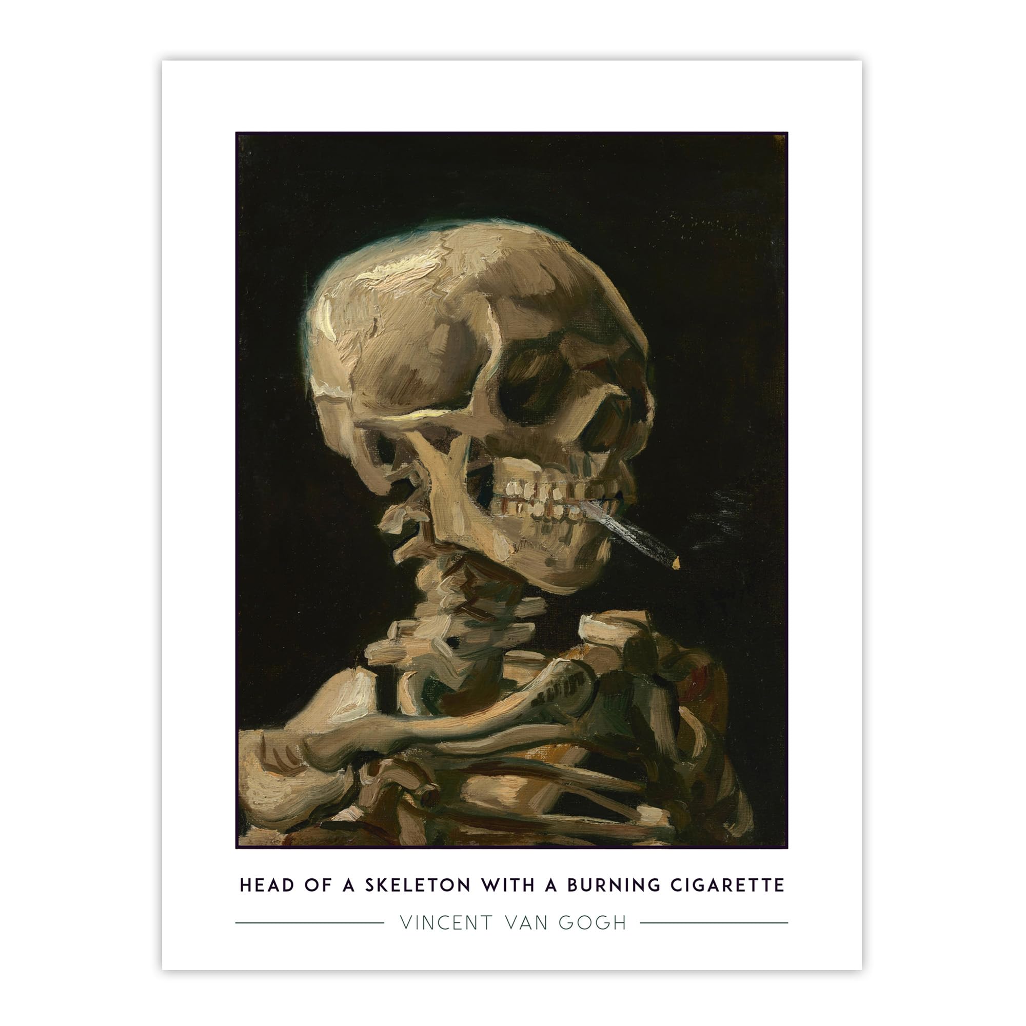 Artery8 Van Gogh Head Of A Skeleton With A Burning Cigarette Living Room Large Wall Art Poster Print Thick Paper 18X24 Inch