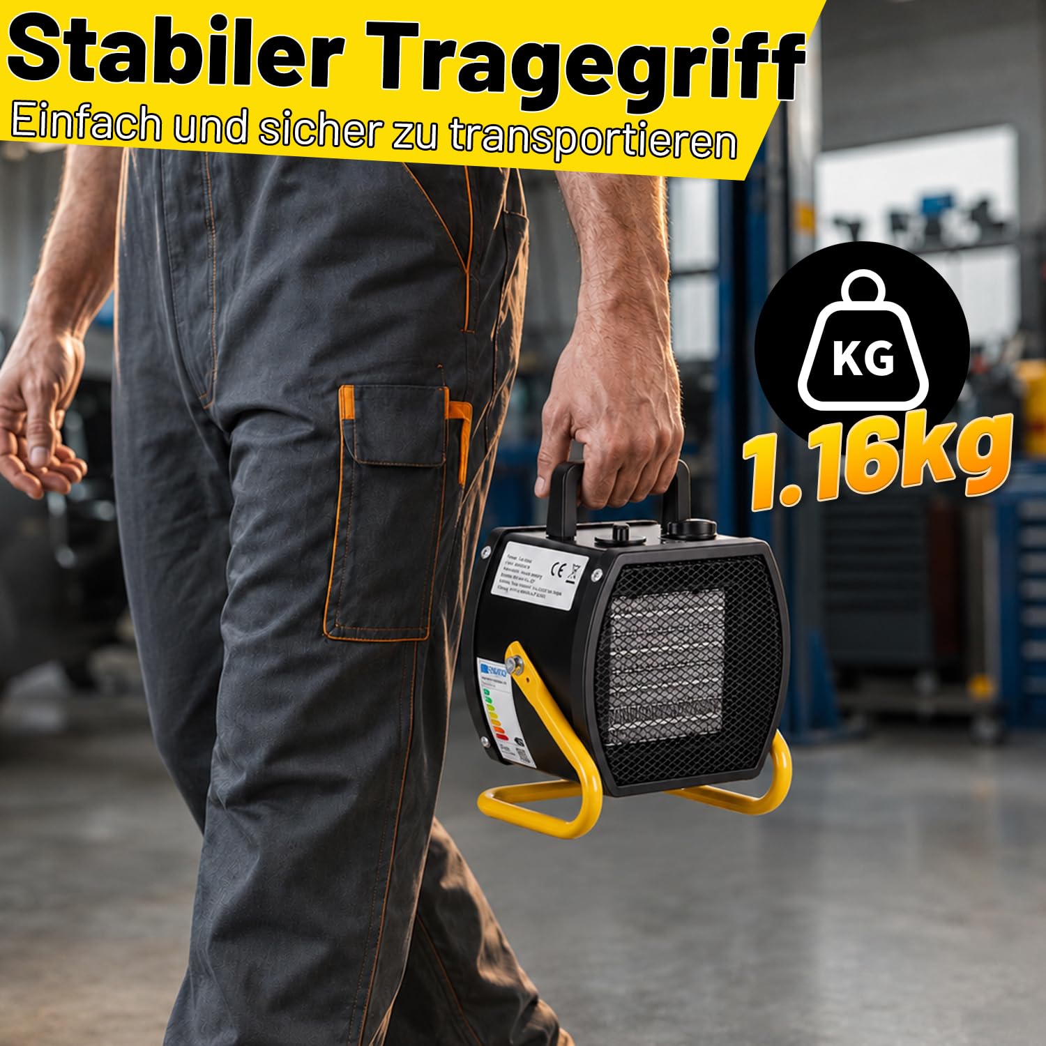 Calefactor de 2000 W PTC, calefactor de construcción con