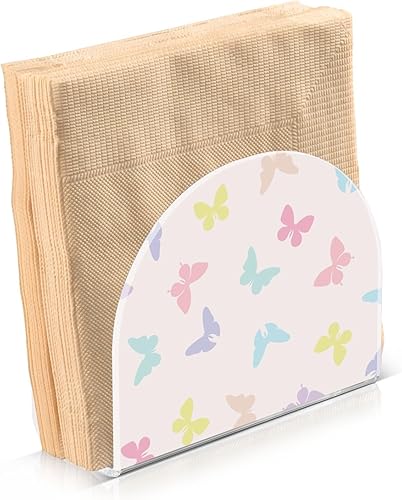 Miniatura 2 de Servilleteros coloridos de mariposa para mesas, servilleteros de acrílico transparente para servilletas de cóctel para cocina, restaurante, bar,