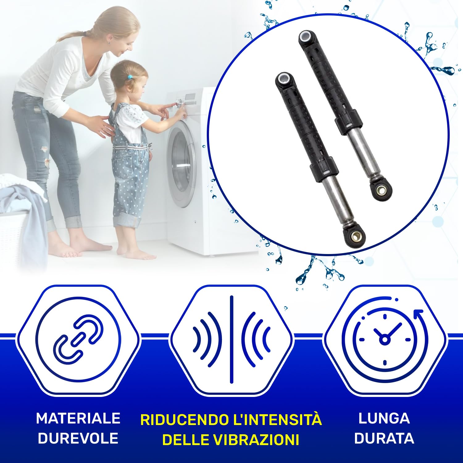 Coppia Ammortizzatori per Lavatrice LG 100 N 4901ER2003A Ammortizzatore Ricambio