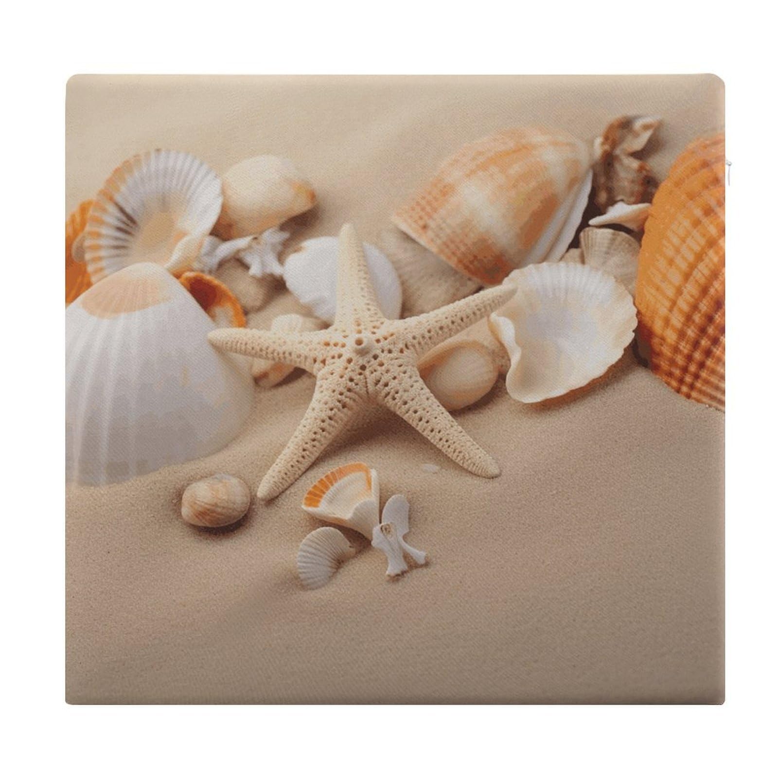Adfgyerh Style Seashells Starfish On The Sand Cushions Memory Foam For Adults, Seat Cushion Chair Pads Soft, Square Pillows For Dining, Kitchen, Office, Patio Chairs