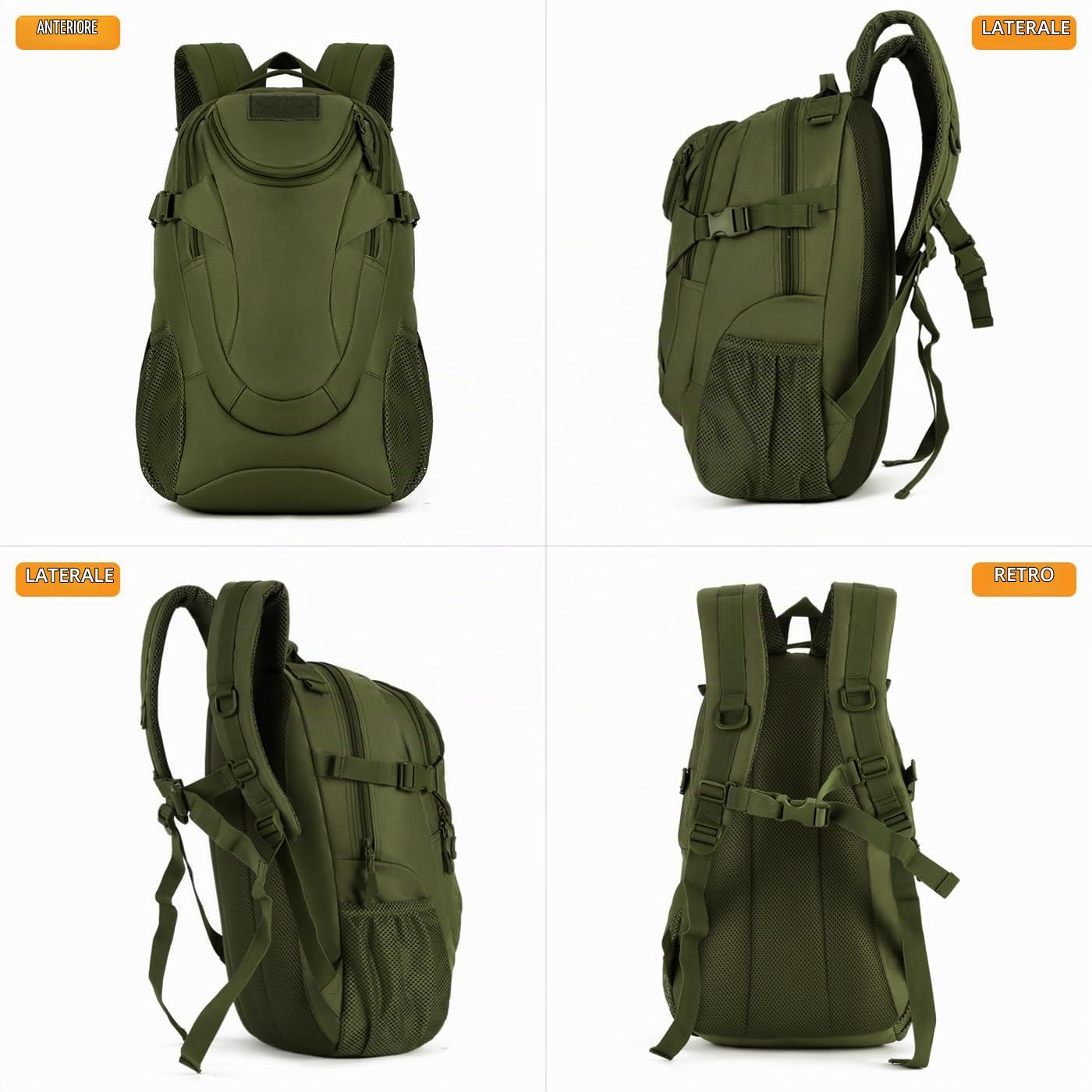 HUNTVP Zaino Sportivo 25L Zainetto Militare Tattico Molle per Campeggio Alpinismo Escursionismo Ciclismo Viaggio Trekking Sport