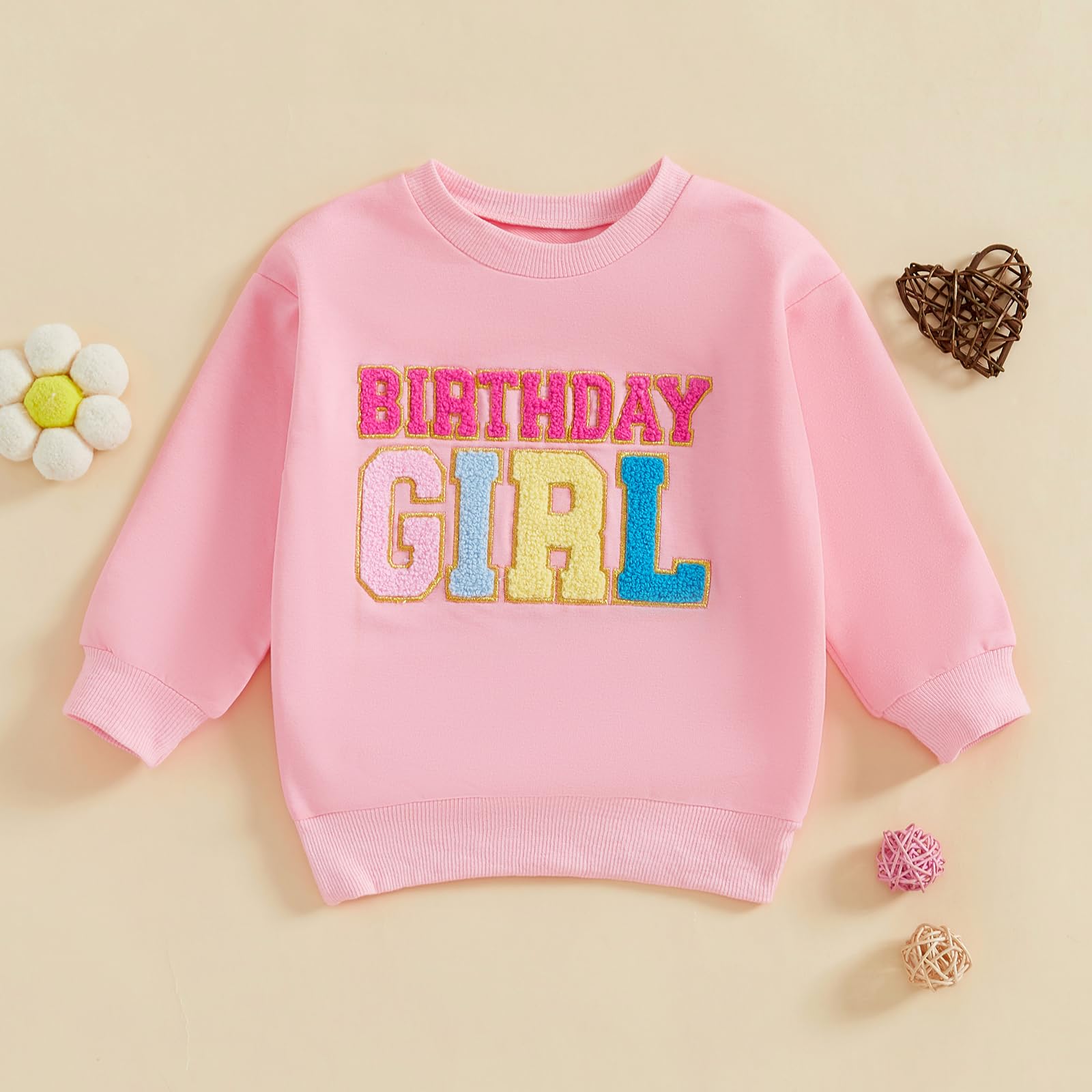 Felpa con cappuccio per il primo compleanno, per bambini e bambine, a maniche lunghe, girocollo, con stampa di lettere, felpa con cappuccio, per autunno e inverno, per bambino (rosa chiaro, 2-3 anni),