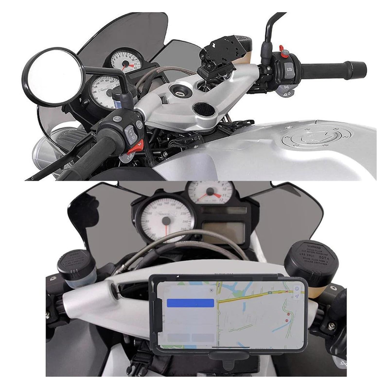 Soporte Teléfono Navegación GPS Soporte para BMW K1200R para K 1200 R/para Sport 2005-2008 para K1200R para Sport 2007-2008 Soporte Teléfono Móvil Motocicleta Soporte GPS (Size : C)