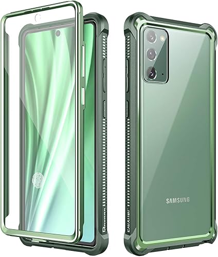 Dexnor Para Galaxy Note 20 Funda Con Protector De Pantalla Transparente Metal Electrochapado 360 Cuerpo Completo Resistente A Prueba De Golpes