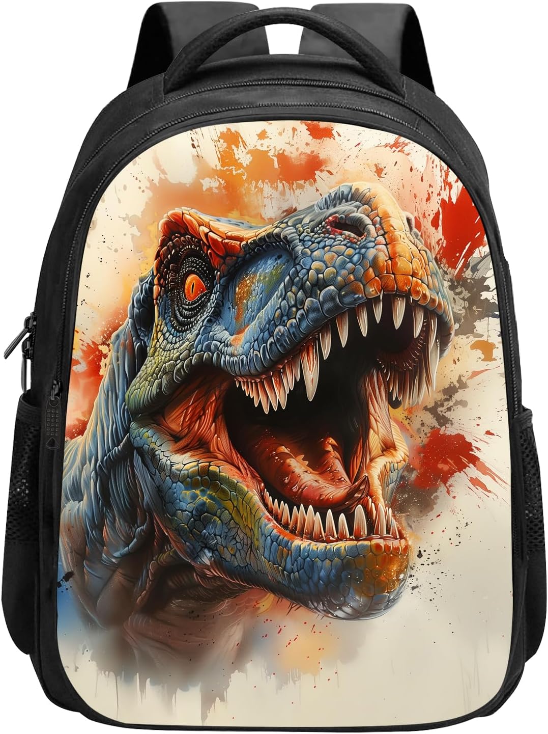 SARA NELL Dinosaur Backpack Watercolor Splash Dinosaur Boys Backpack Cool T-rex Dino School Backpack for Kids, Elementary Boys Backpack Bookbag with 2 Compartments, 16 Inches