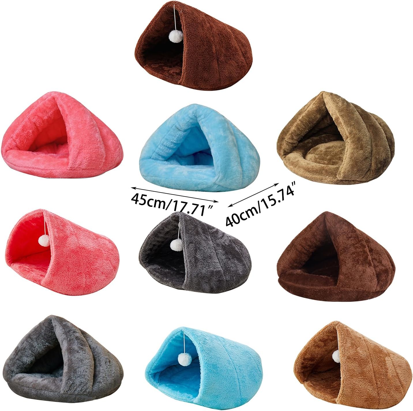 Teepee Shape Pet Tent Bed for Small Dogs Machine Washable Cave, E | Teepee Shape Soft Plush Condo Machine Washable Cave Dog House for Small Dogs