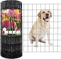 Vista 10 de Valla de alambre soldada con revestimiento de PVC negro de 36 pulgadas x 50 pies, 2 pulgadas x 3 pulgadas 16GA, rollo de cercado de borde de jardín