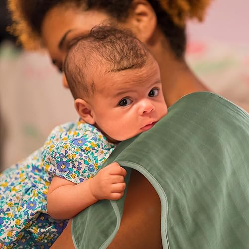 Miniatura 5 de LifeTree Paños de muselina para bebé, paquete de 2 trapos absorbentes de leche de 70% viscosa de bambú y 30% algodón, grandes de 22 x 10 pulgadas,