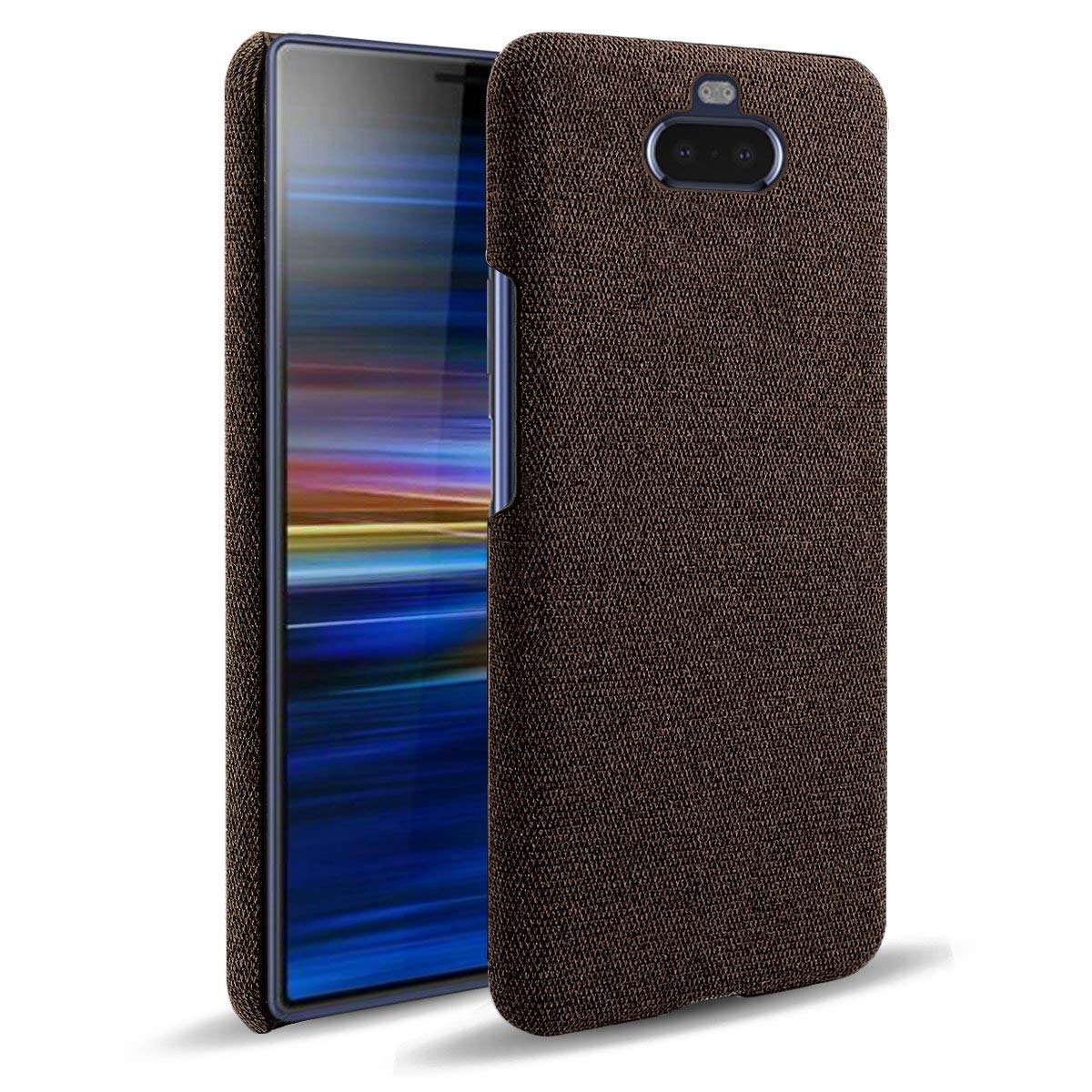 SULIAN Case for Sony Xperia 20, Ultra Slim Felt Cloth Anti-fingerprint Protection Cover for Sony Xperia 20 - Brown