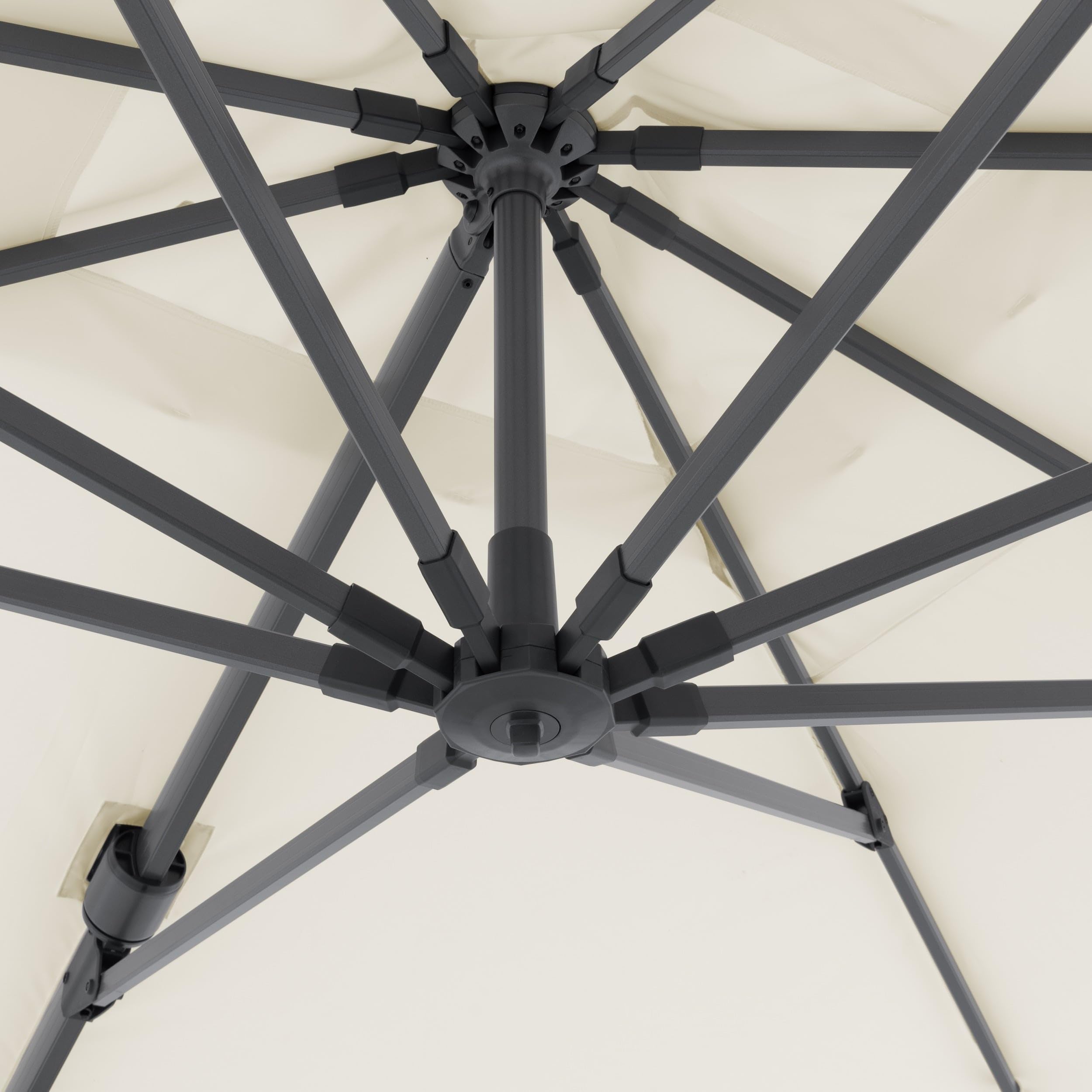 Doppler ombrellone a pendolo Jack 400x300cm al naturale I per balcone, terrazza e giardino I a manovella in alluminio resistente ai raggi UV I multifunzionale