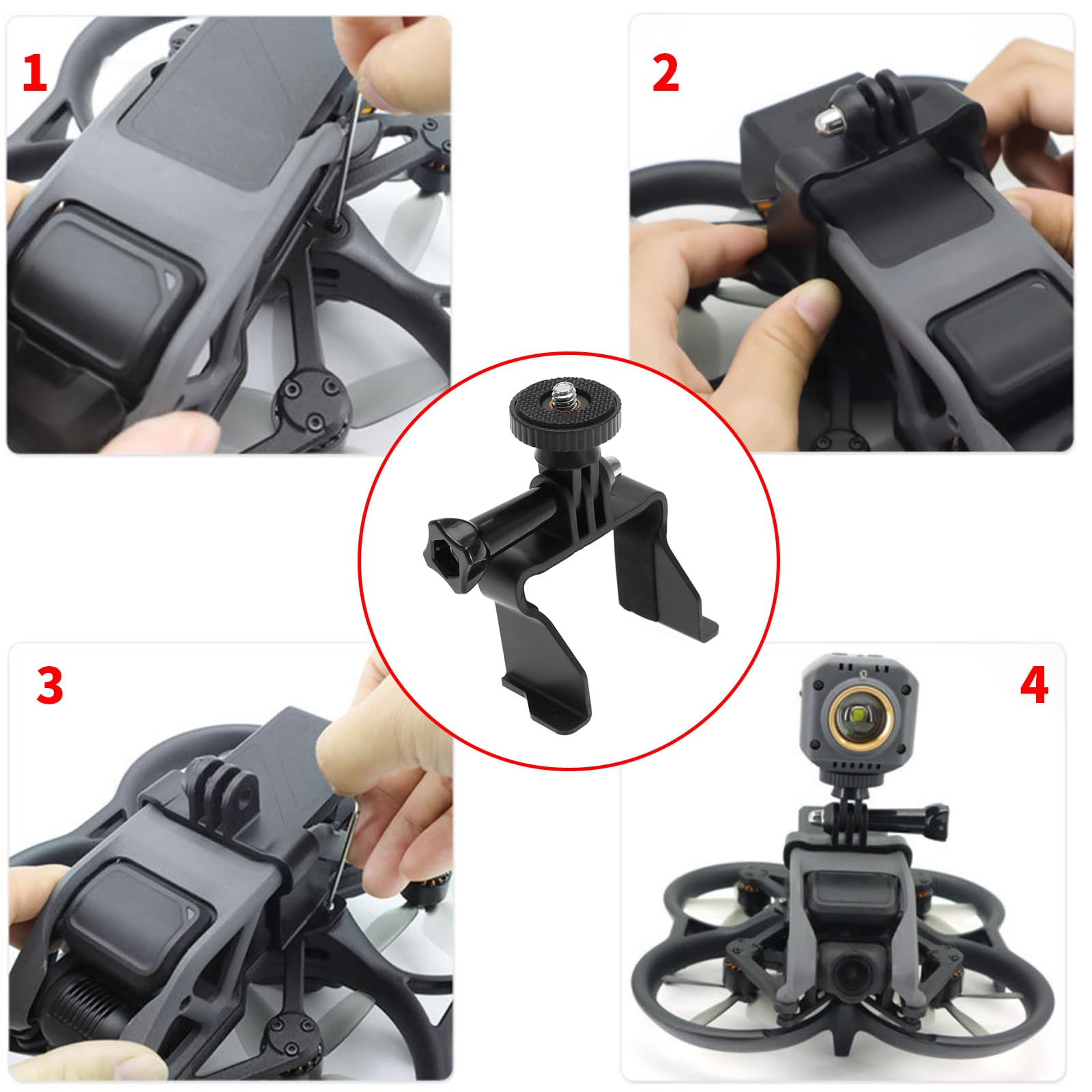 ECSiNG Sports Camera Mount Adapter Compatible with DJI Avata Drone GoPro Action Camera Series POCKET 2/1 INSTA360 Action Camera Series - Image 2