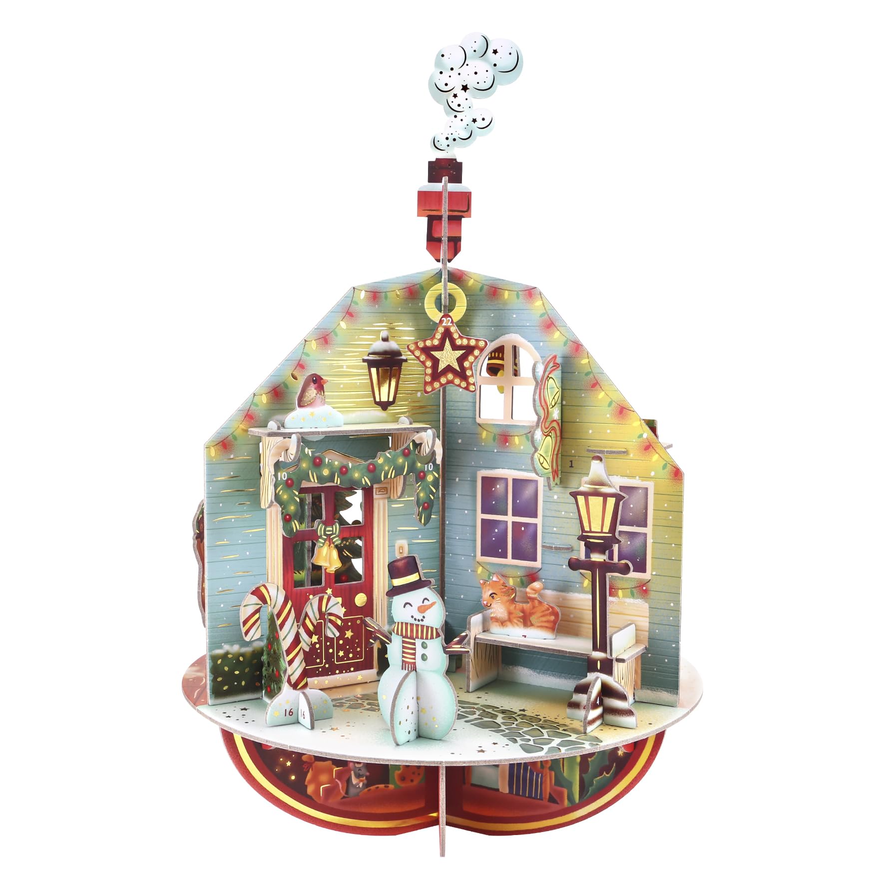 Calendario de Navidad con cuenta regresiva Santoro Pirouette, desplegable en 3D, adorna los pasillos, 25 piezas diferentes para cada día, regalo de cuenta regresiva de Navidad para niños y adultos | C