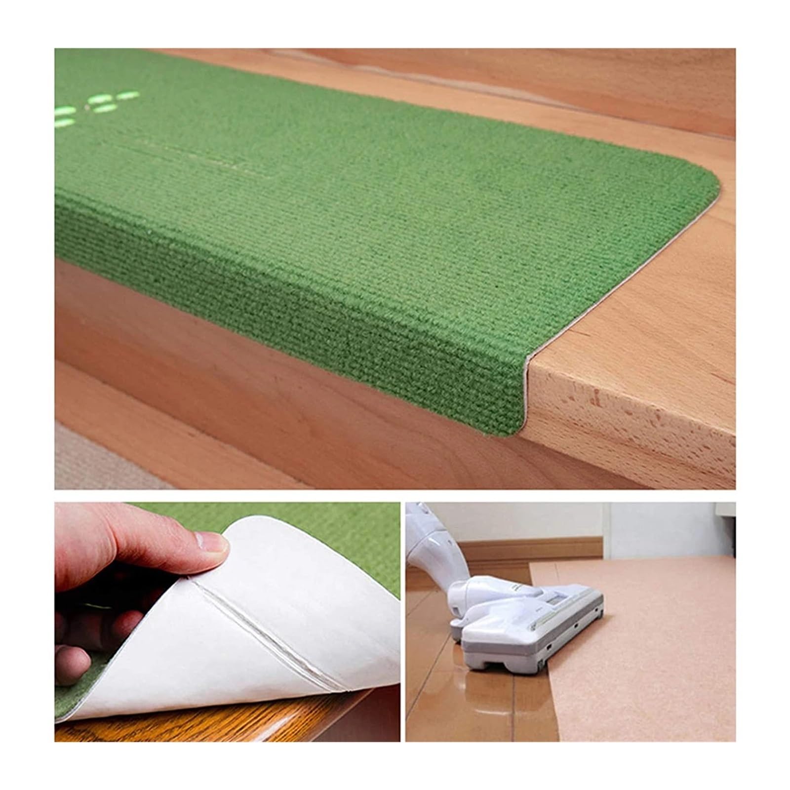 Treppenmatten Rutschfest Rutschfester Treppenstufen-Teppich, leuchtende Stufenmatten for den Innenbereich, selbstklebende Treppenstufen, Teppich, Wohnzimmer, Treppenstufen, Stufenmatten(07,70x22x4.5cm