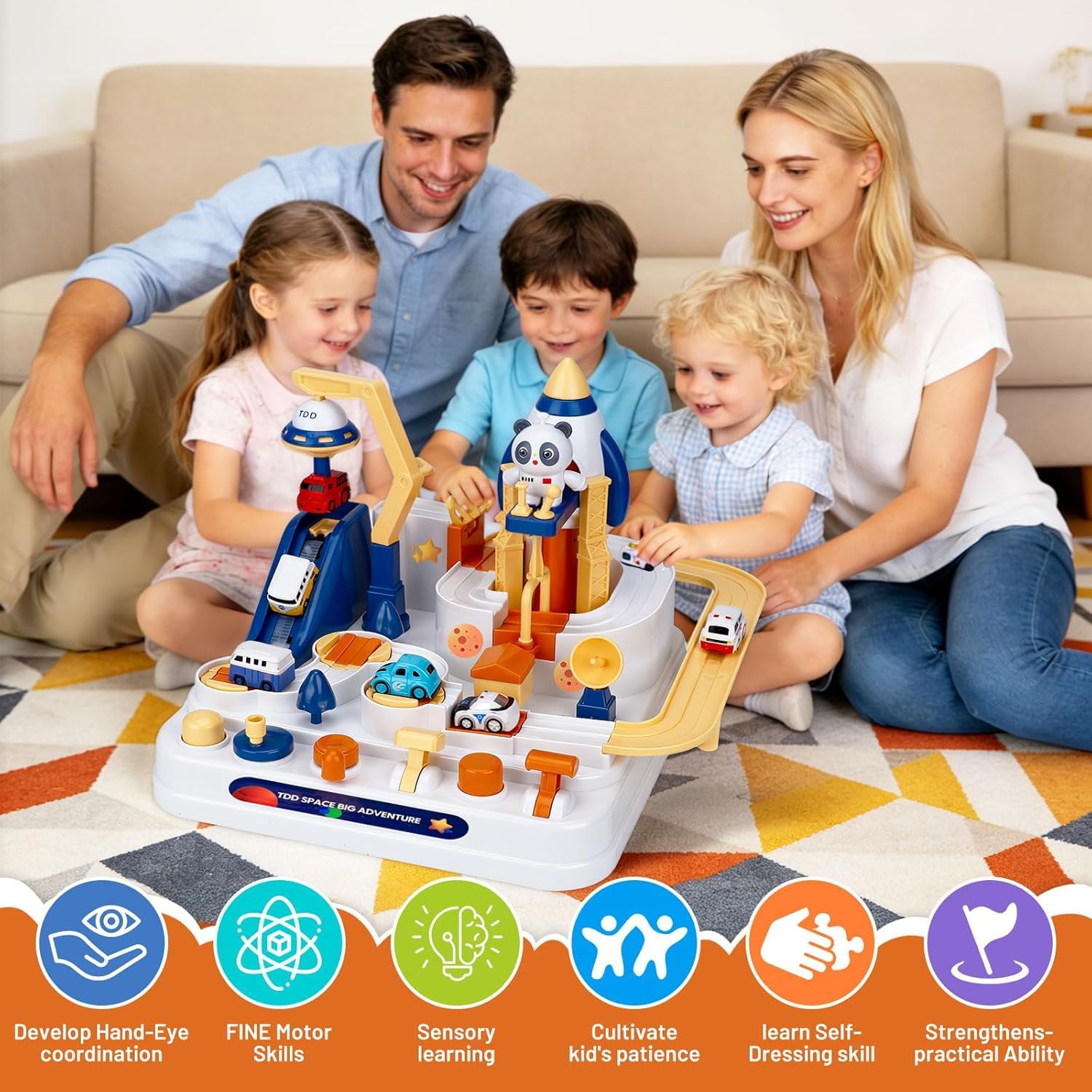 Pista Macchinine Giochi,Gioco di Avventura,Macchinine per Bambini,giocattolo educativo Montessori,adatto a ragazzi e ragazze,regalo per Natale e compleanno,adatto per bambini dai 3 ai 8 anni