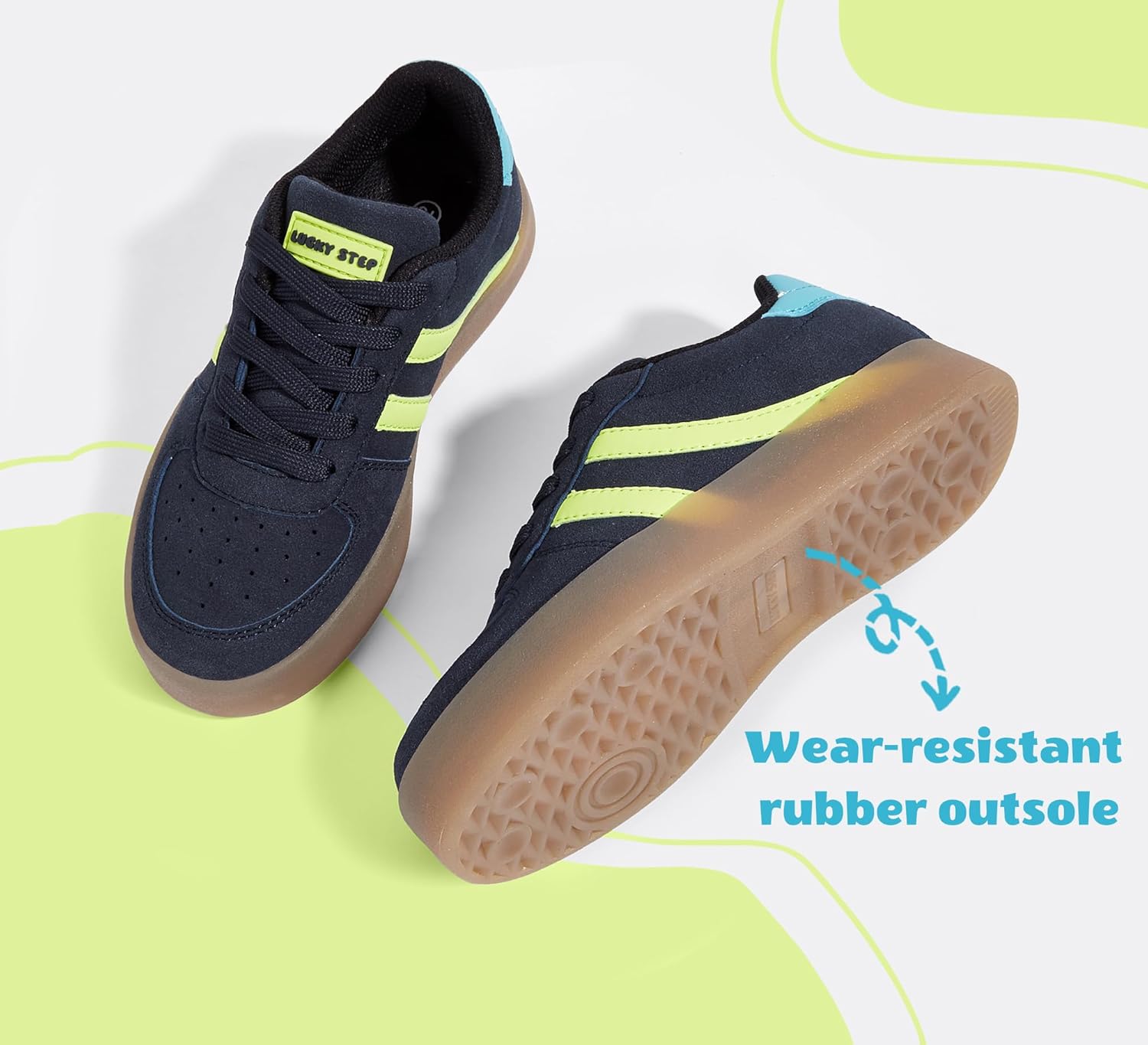 LUCKY STEP Unisex-Child Kid's Sneakers Lace Up School Fashion Platform Breathable Tennis Athletic Running Walking Shoes for Boys Girls - Image 8