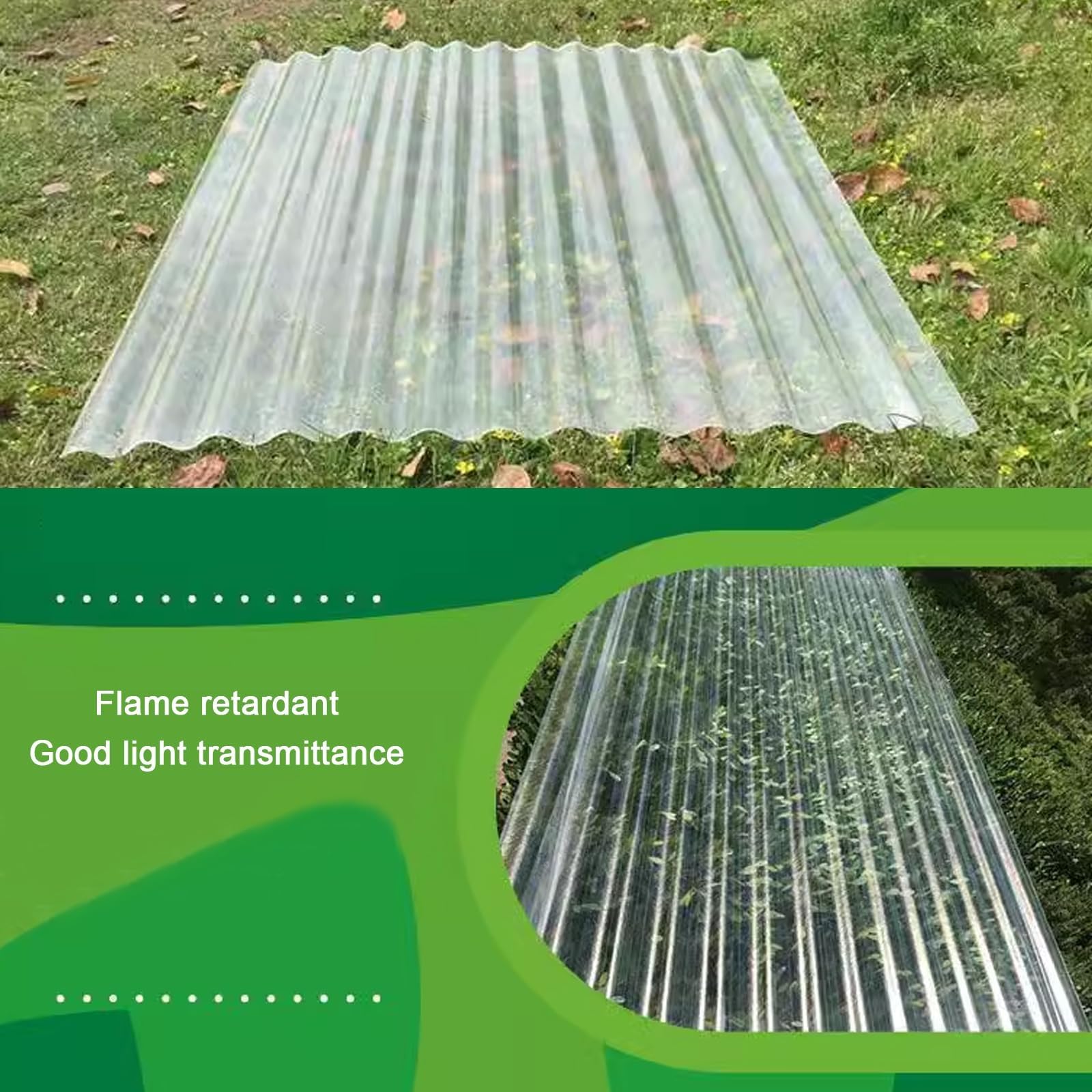 1mm Placa Ondulada,Planchas Transparentes Tejados,Paneles para Tejado a Prueba de Lluvia,Captadores de Luz,Chapa Tejado de Aislamiento,Lámina Techo,para Invernadero Cochera 10/12/14/16 piezas(10 Pcs,0