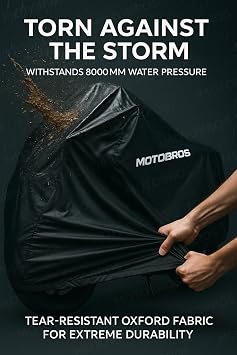 Motobros Motosiklet Branda CF Moto 250 NK ile Uyumlu, Siyah, Su Geçirmez, Dayanıklı Kumaş